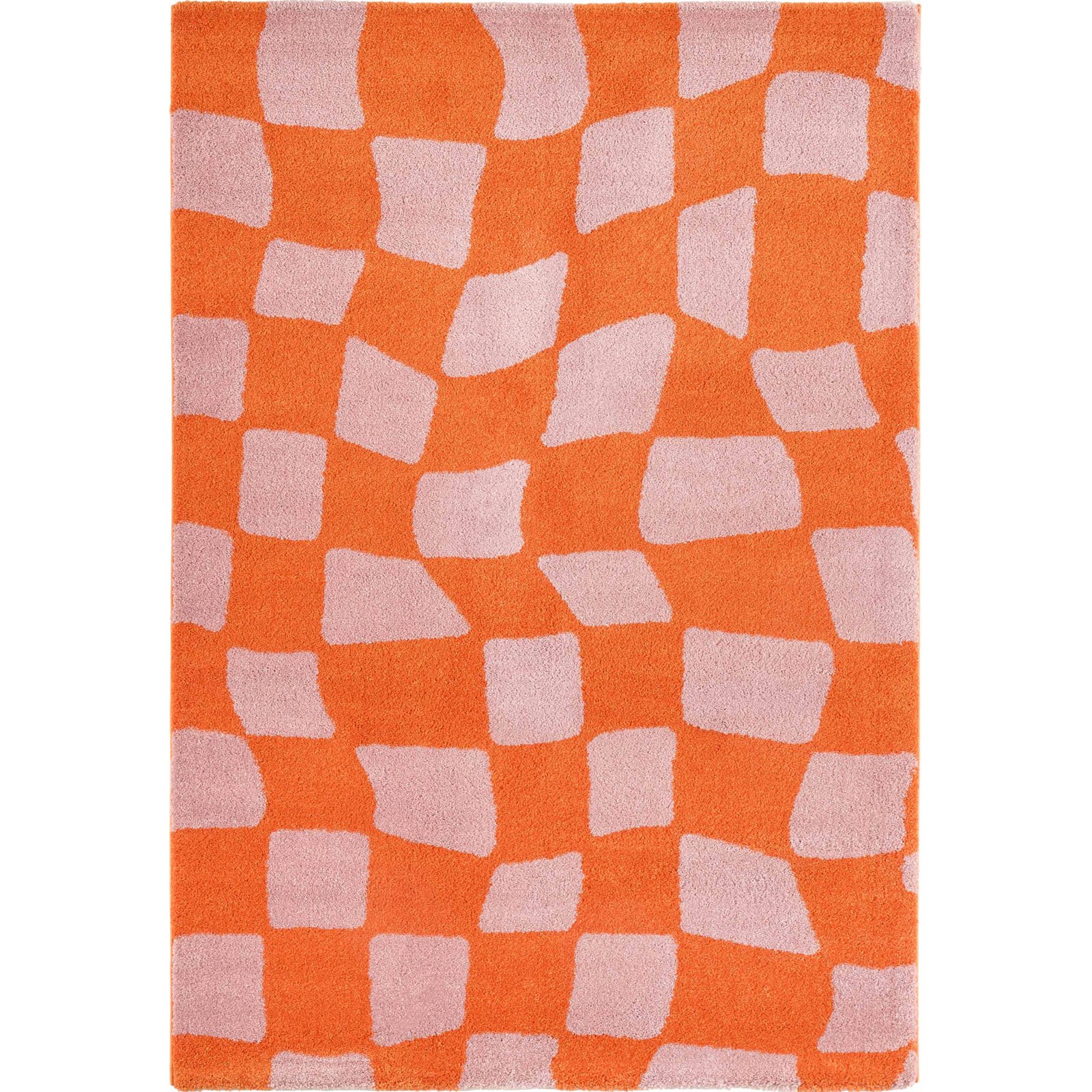 Tapis Orange Moderne Épais À Poils Longs Doux - 80 X 140 Cm