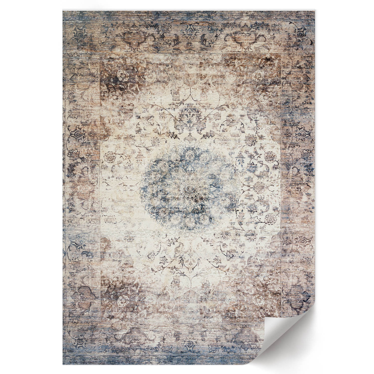 Tapis Vinyl Élégant Beige Pour Chambre D'enfant 60x90 Cm