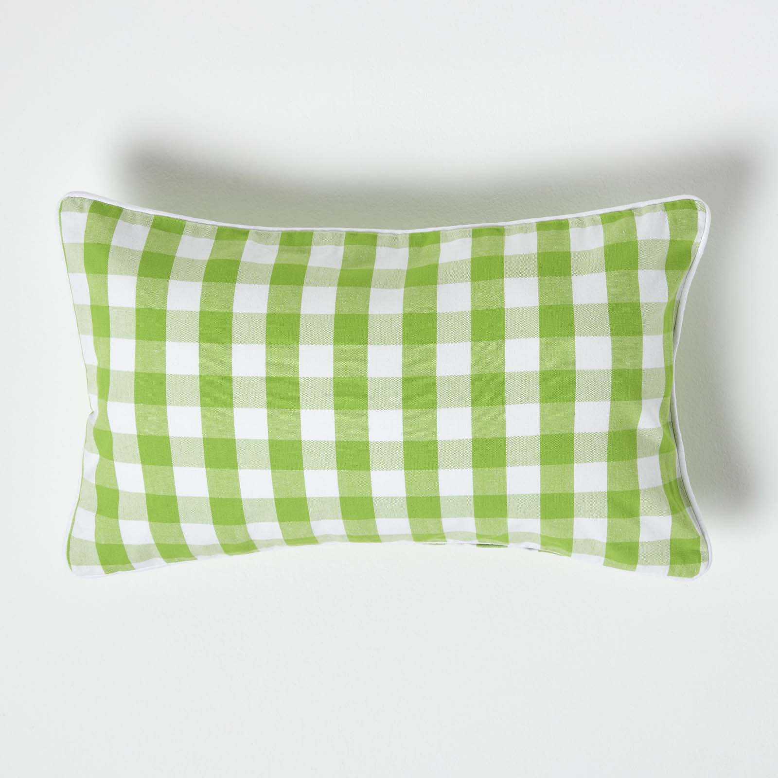 Housse De Coussin À Grands Carreaux Vichy Vert, 30x50cm - Homescapes