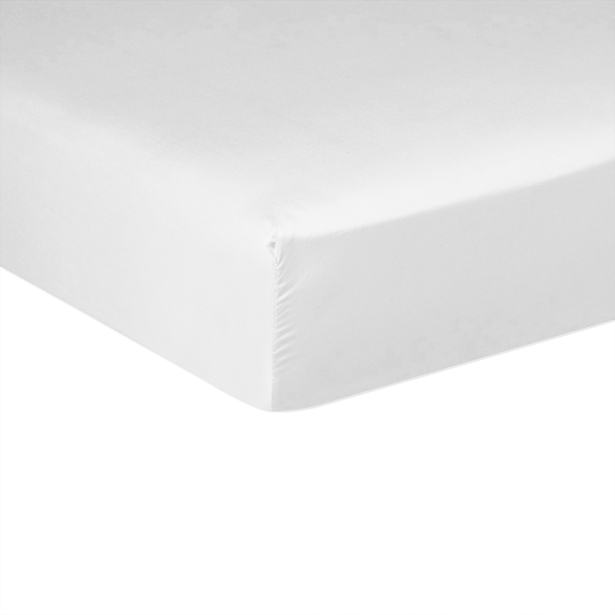 Drap Housse 160x200 + 28 Cm Microfibre Lavée Blanc
