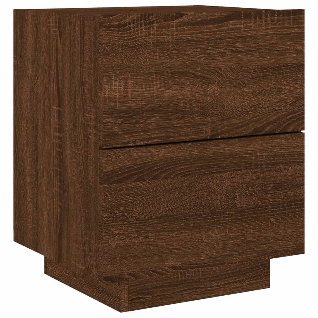 Table De Chevet Avec Tiroirs Et Led 45 X 40 X 55 Cm En Dec032794