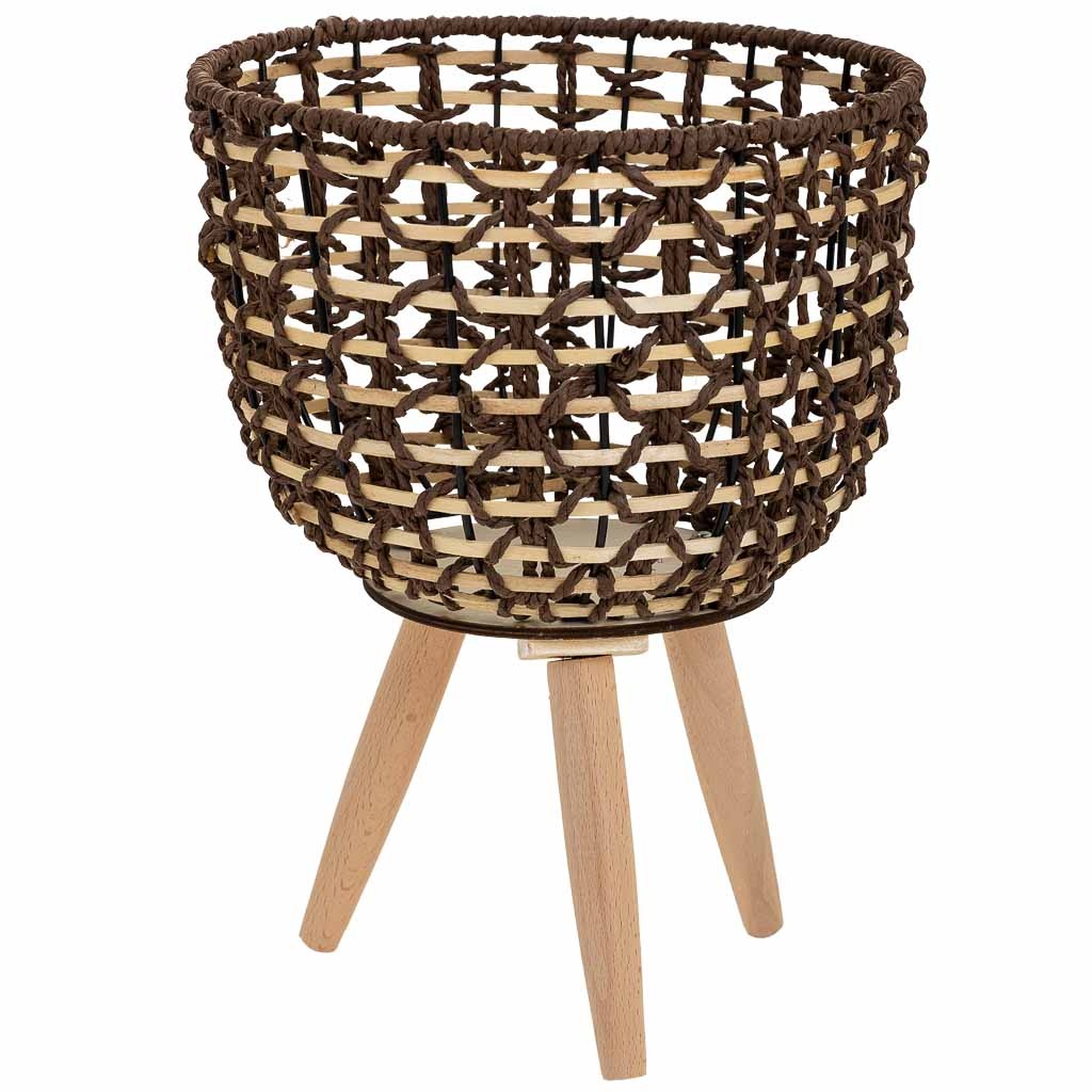 Jardinière En Métal Et Fibre D29x24/59h Cm