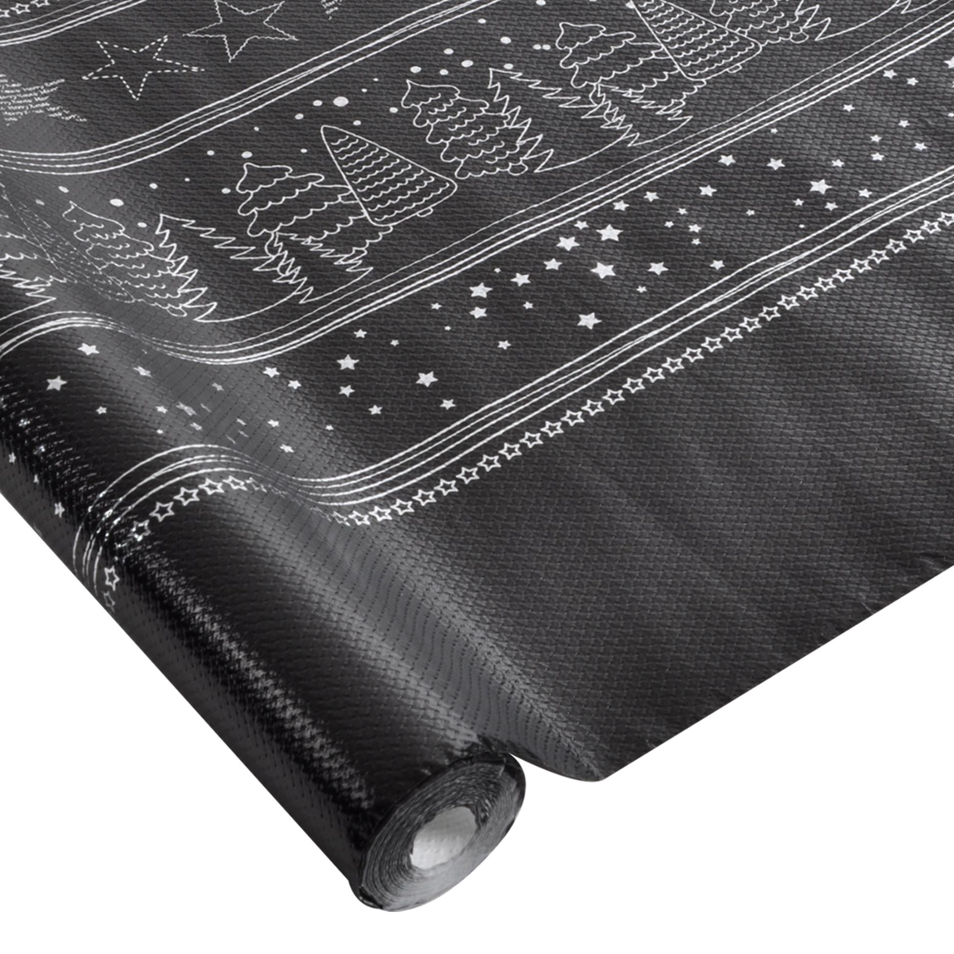 Nappe En Papier Chromee Decoree Noir
