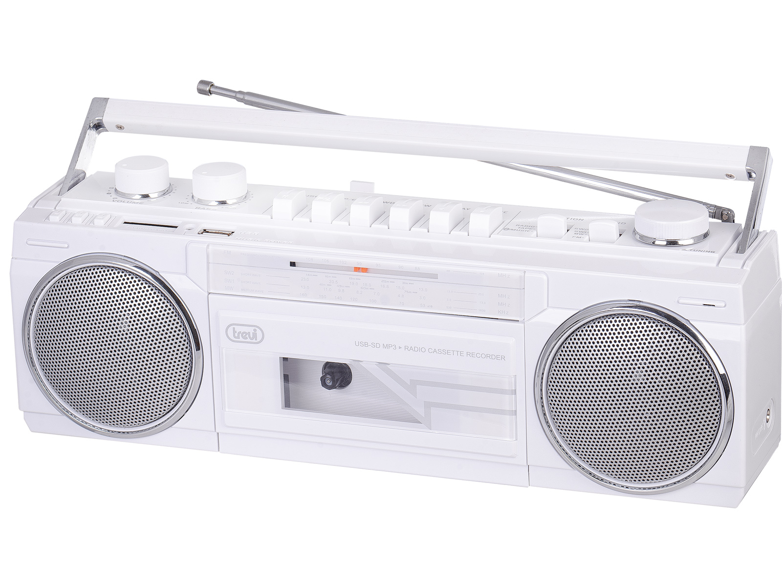 Radio Portable Blanche Trevi RR 501 BT FM/MW/SO Bluetooth USB SD MP3 Microphone