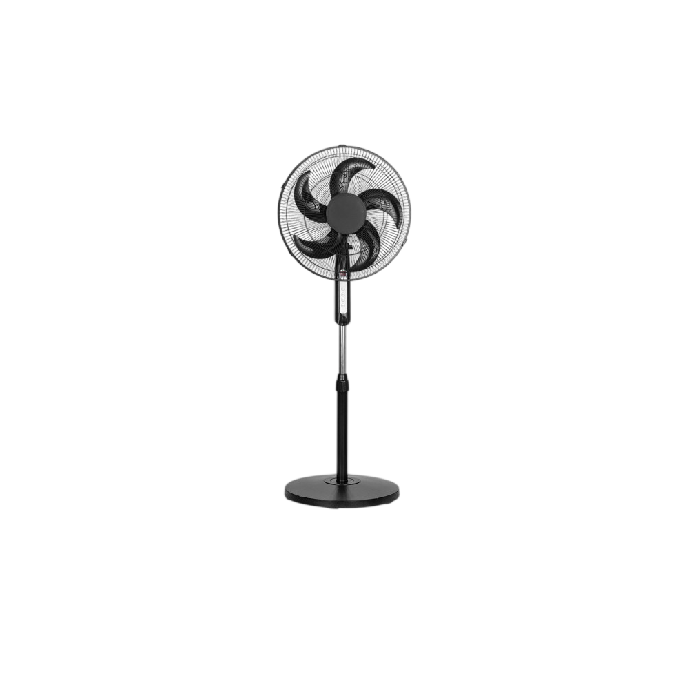 Fabrilamp - Ventilateur Sur Pied 45w - 3 Vitesses - Télécommande - Oscillation - Minuterie Intégrée - 5 Pales Pour Diffusion Optimale De L'Air