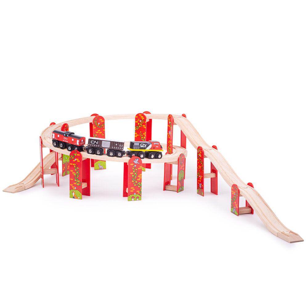 Bigjigs Rail, Ensemble D'extension De Haut Niveau - 27 Pièces, Adapté Aux ges Dès 3 Ans