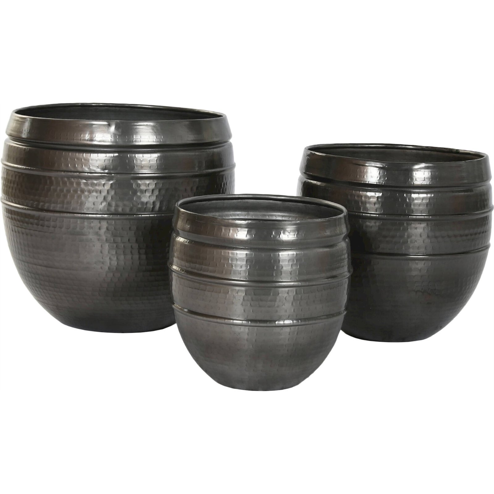 Support De Pot De Fleurs Aluminium Gris Style Moderne Élégant - Gris Aluminium Martelé Moderne