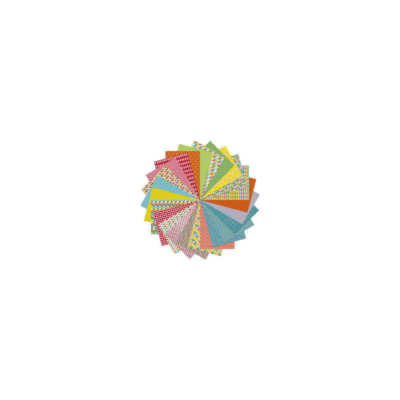 Lot De 96 Feuilles De Papier - Geometric - 21 X 1,8 X 29,7 Cm - Multicolore