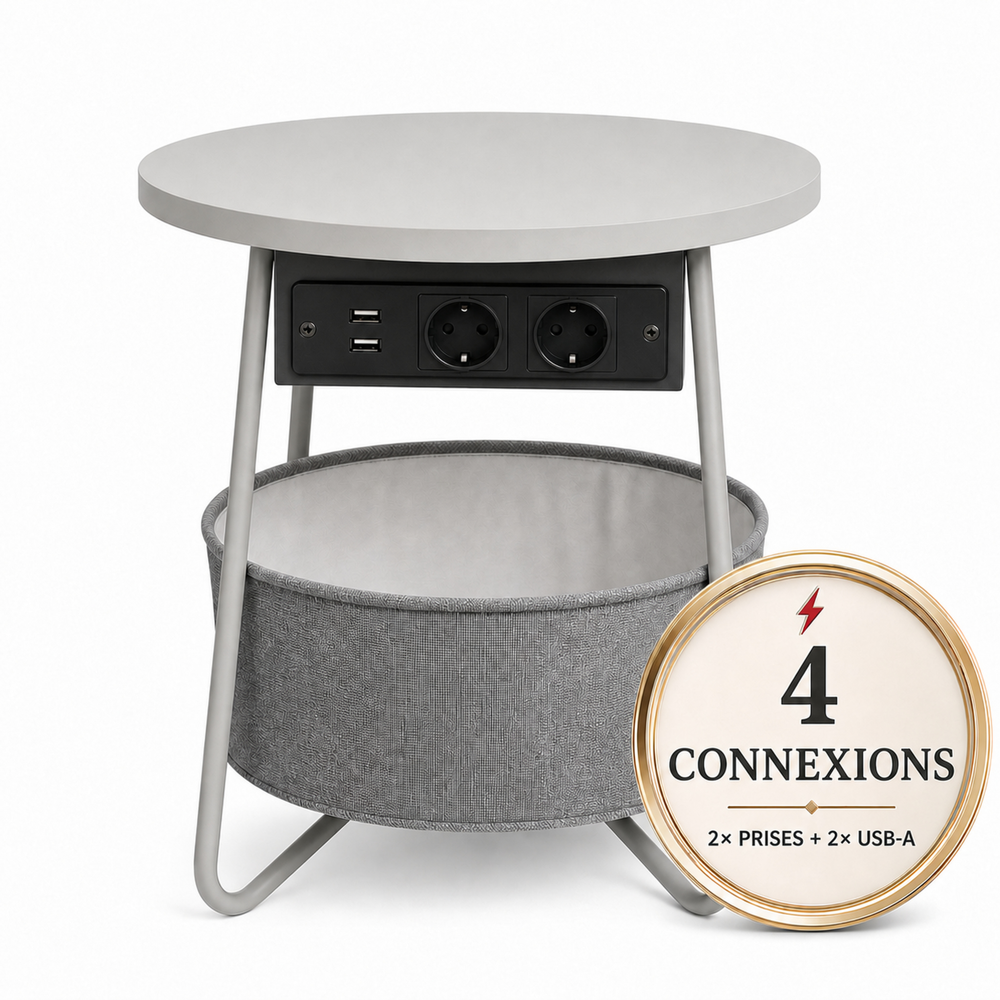 Table D'appoint Dario Table Ronde Ø 45 Cm Gris