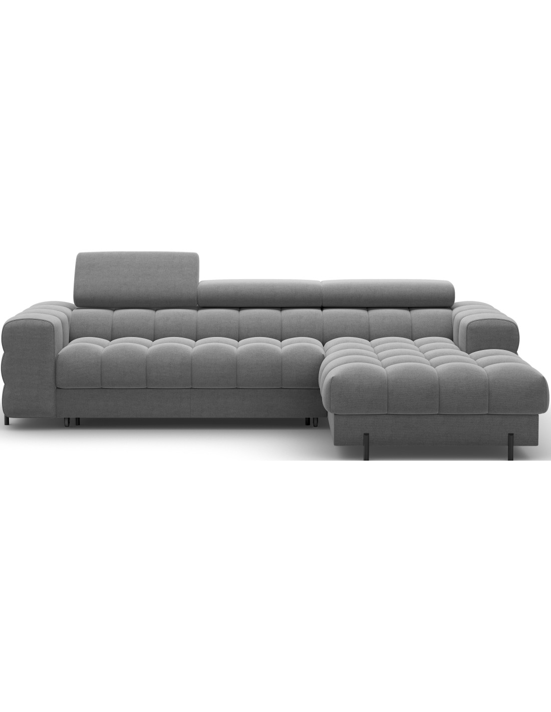 Canapé D'Angle Droit Convertible Gris Foncé Confort Premium 285x99x181cm Filtro