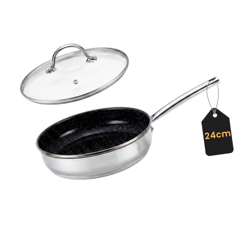 Gris 24 Cm Venteo Sauteuse Poele Inox 24 Ou 28 Cm Avec Couvercle Poele Ceramiq