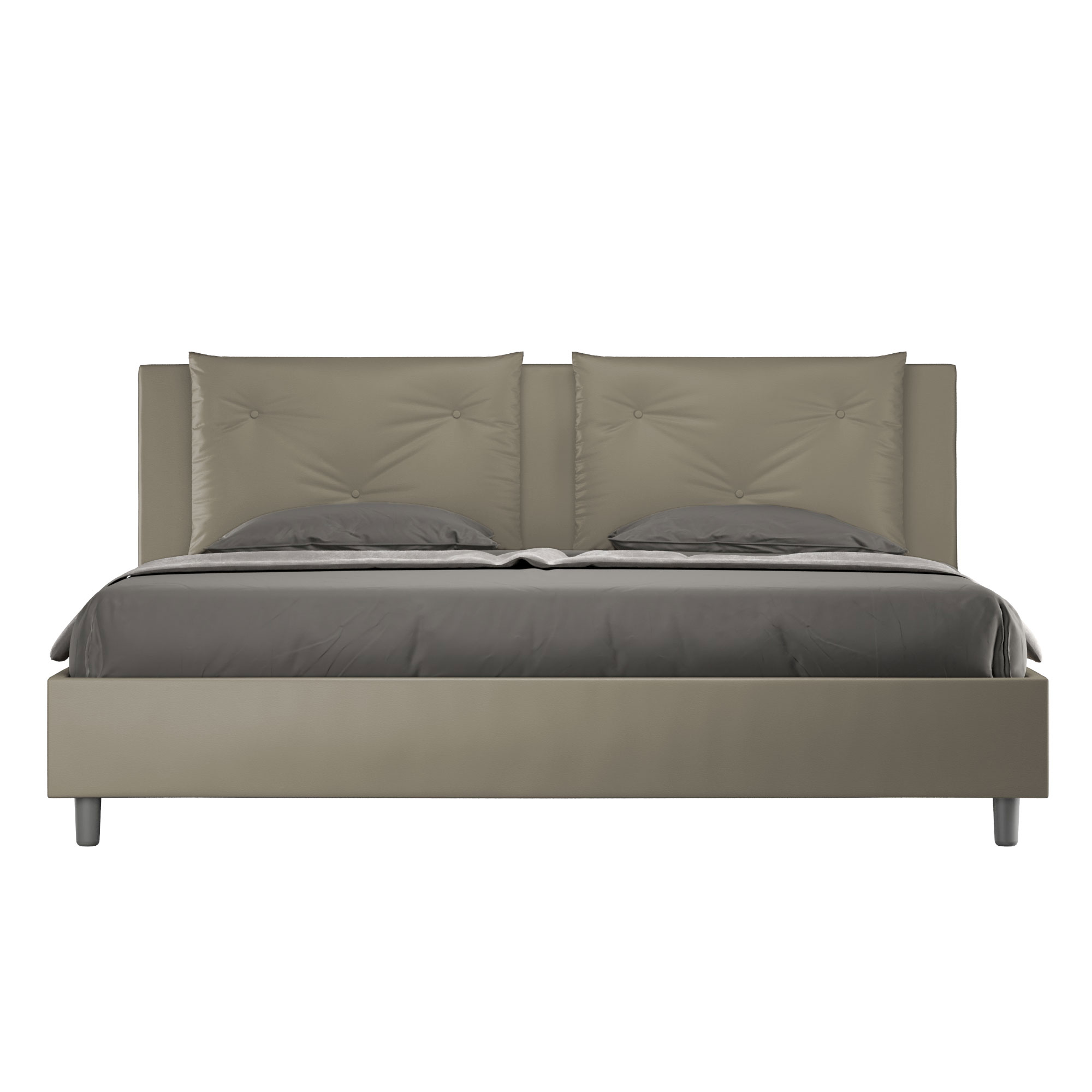 Lit Sans Sommier Rembourré 180x200 Similicuir Cappuccino Appia