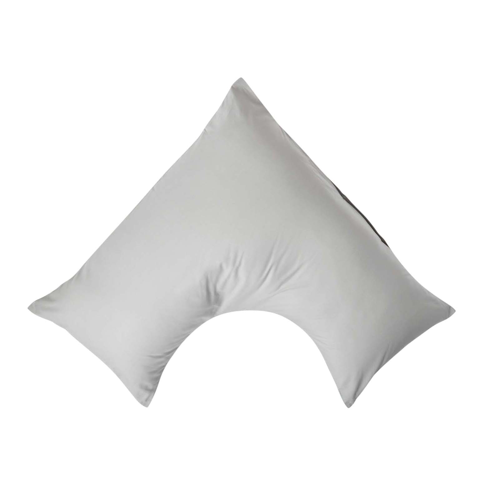Taie D'oreiller Forme V Gris Coton Égyptien 200tc Homescapes