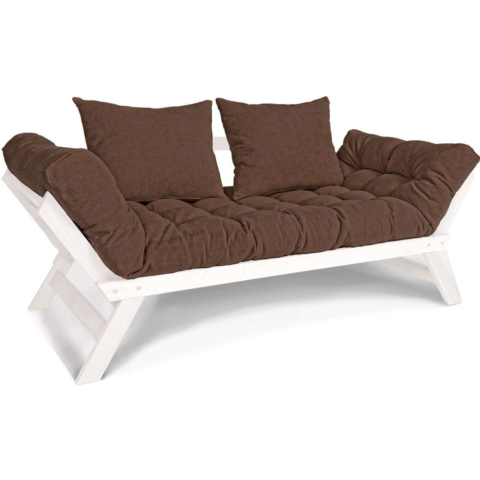 Canapé Lit Allegro - 80 X 203 Cm - Bois Clair Et Marron