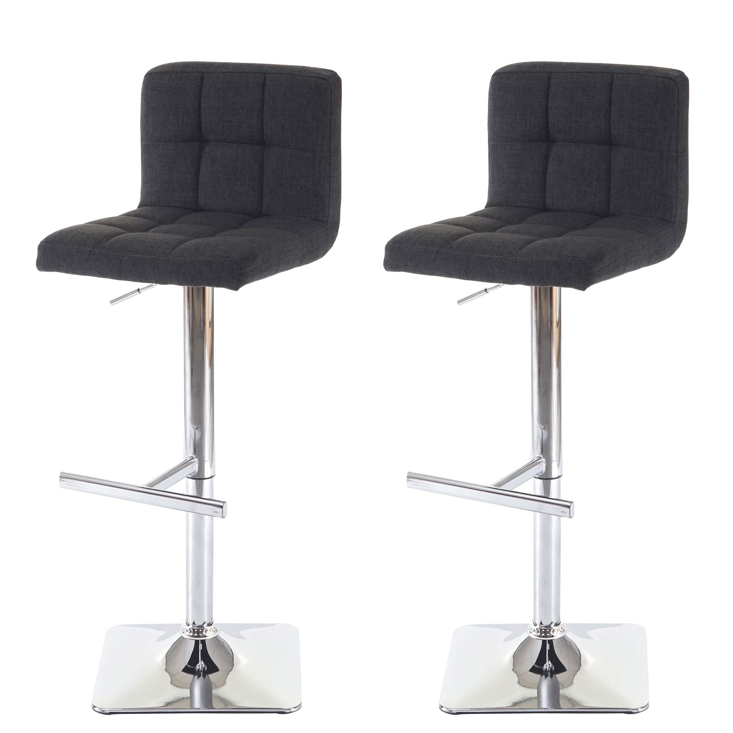 Lot De 2 Tabourets De Bar Chaises Hautes Rotatif Avec Dossier En Tissu / 04_0000163
