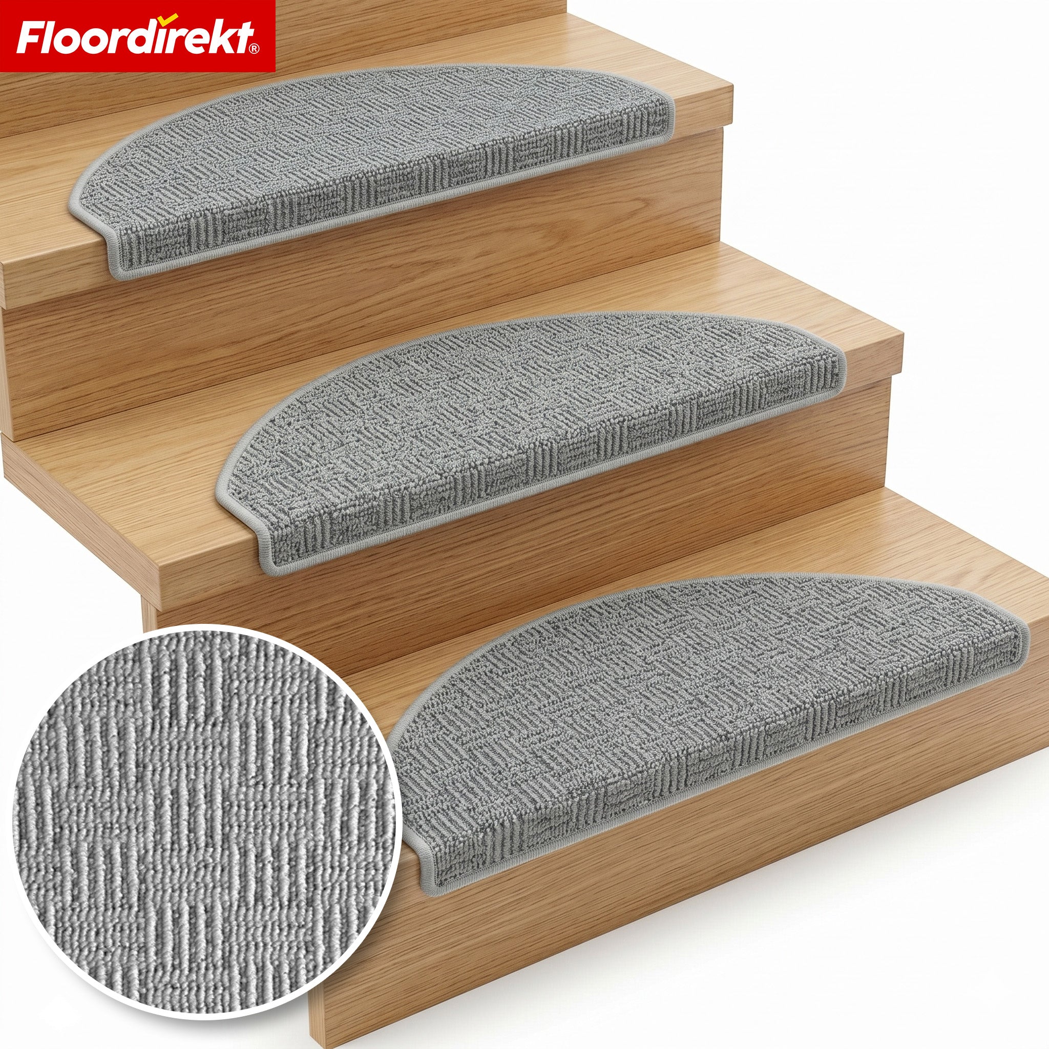 Tapis De Marche Monaco Demi-rond Gris