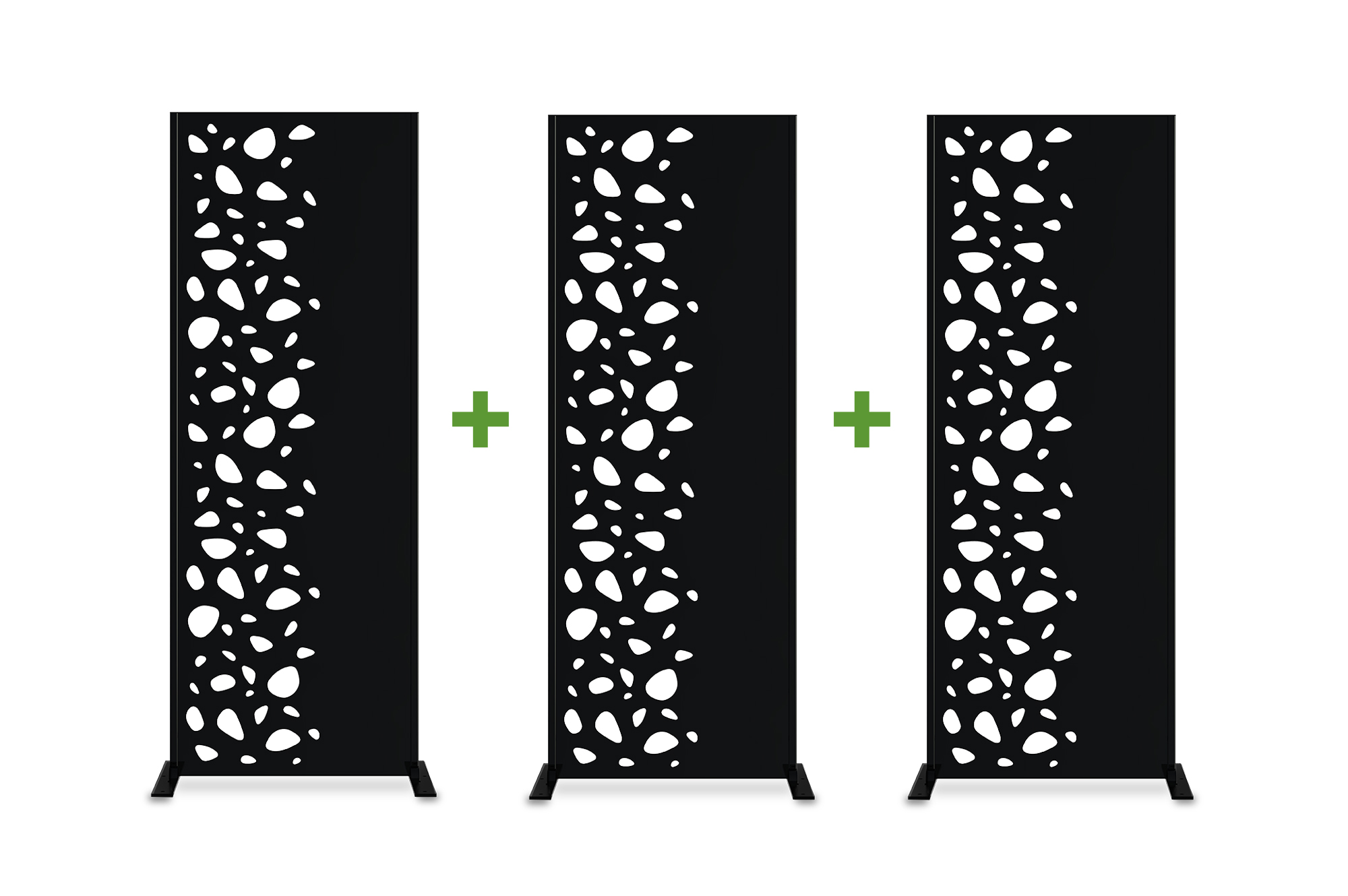 Casanoov Lot De 3 Panneaux Décoratifs Sunny Noir H.160 Cm Motifs Côté Gauche