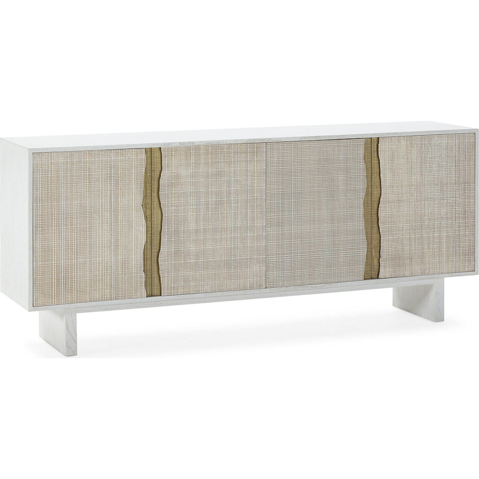 Buffet Élégance Cèdre Blanc Et Doré - Blanc Cèdre Avec Touches Dorées