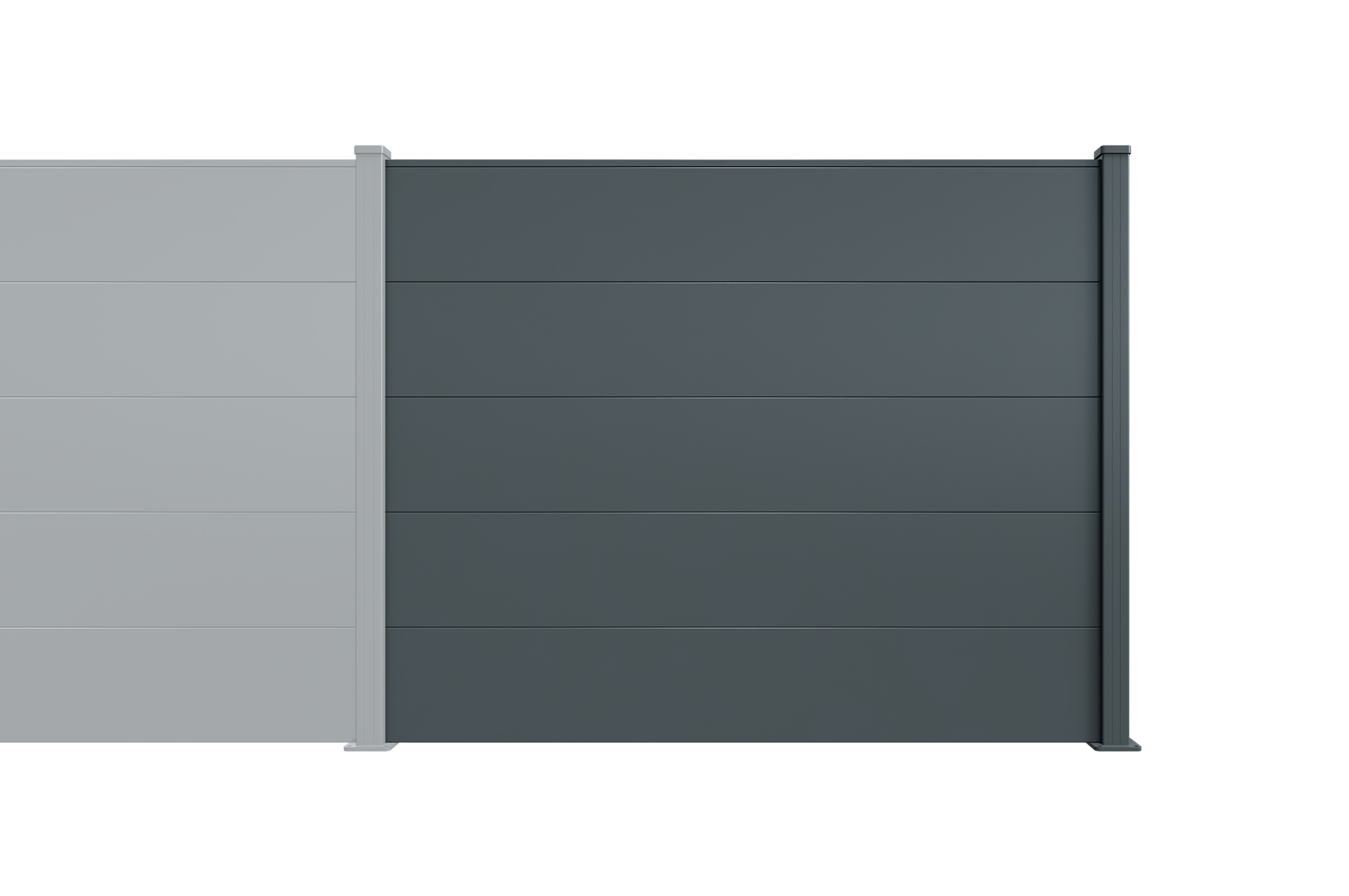Kit Extension Clôture Aluminium Lames Larges 2m H.150 Gris Anthracite - Alpis