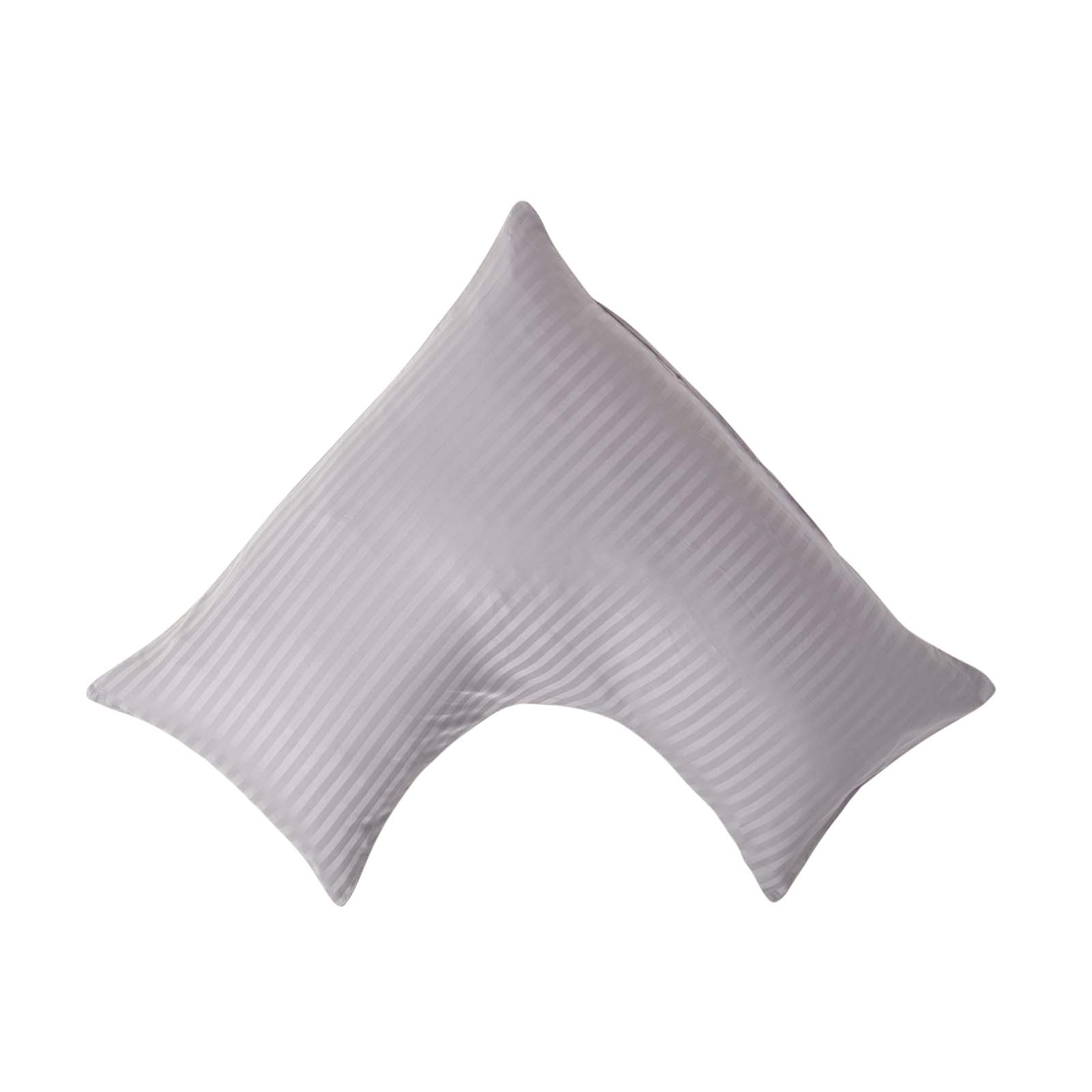 Taie D'oreiller Forme V Gris Coton Égyptien 330tc Homescapes