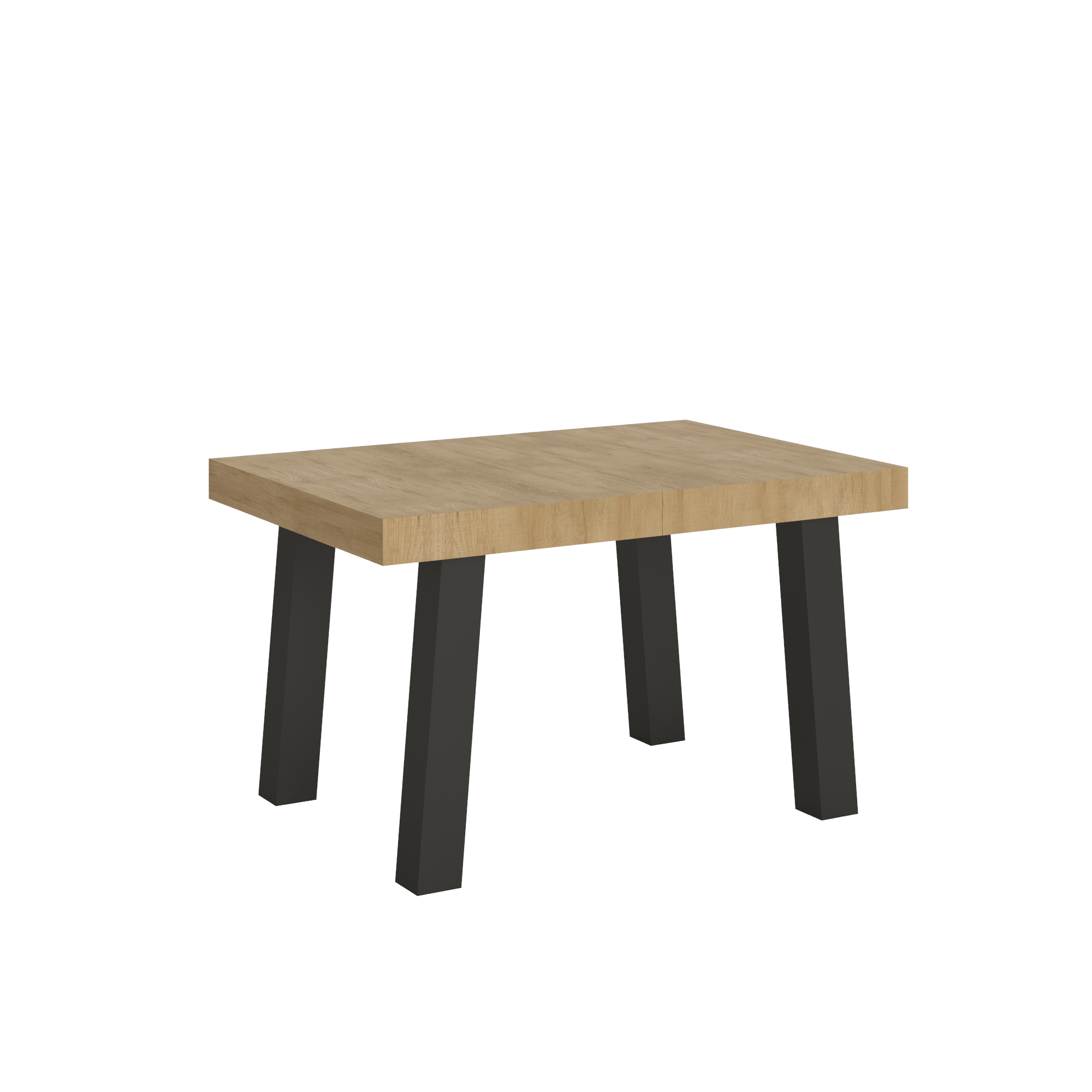 Table Extensible 120/224x90 Cm Bridge Chêne Nature Pieds Anthracite