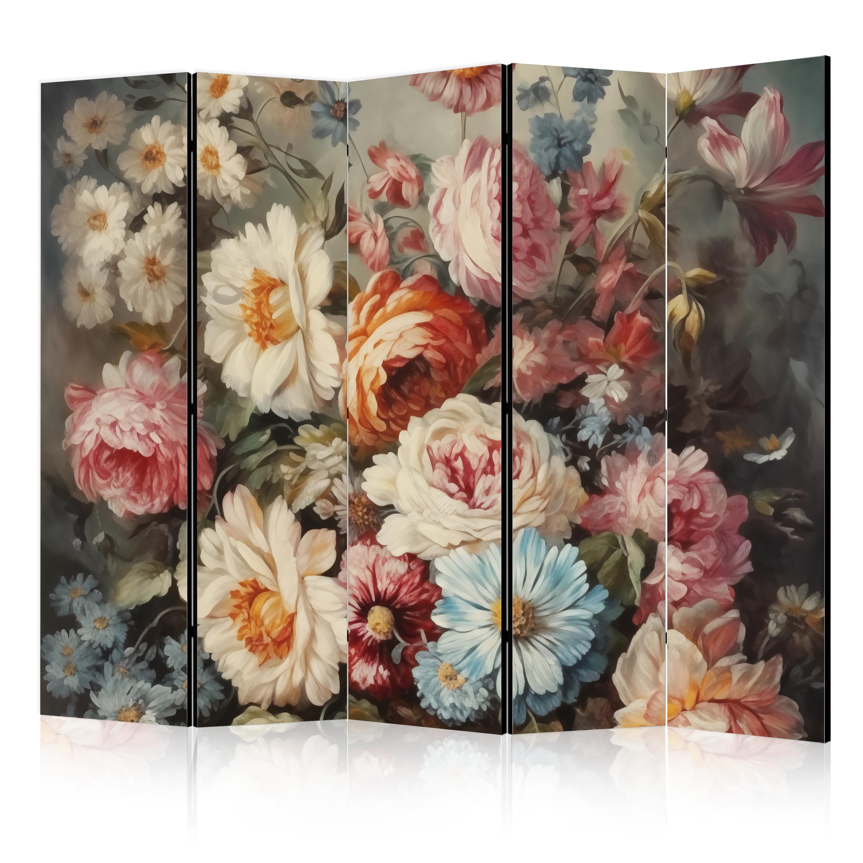Paravent -belles Fleurs De Jardin Aux Couleurs Pastel 225x172