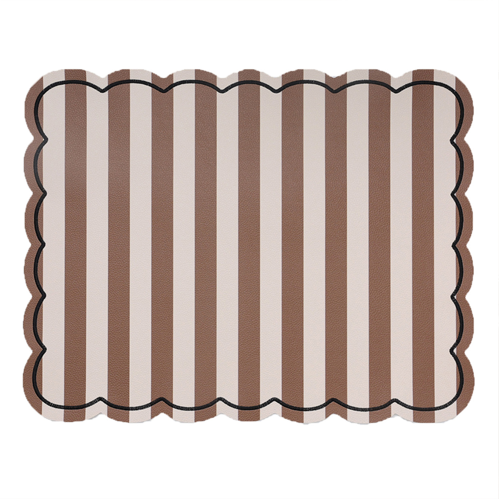 Set De Table Rectangulaire À Rayures Avec Bords Ondulés