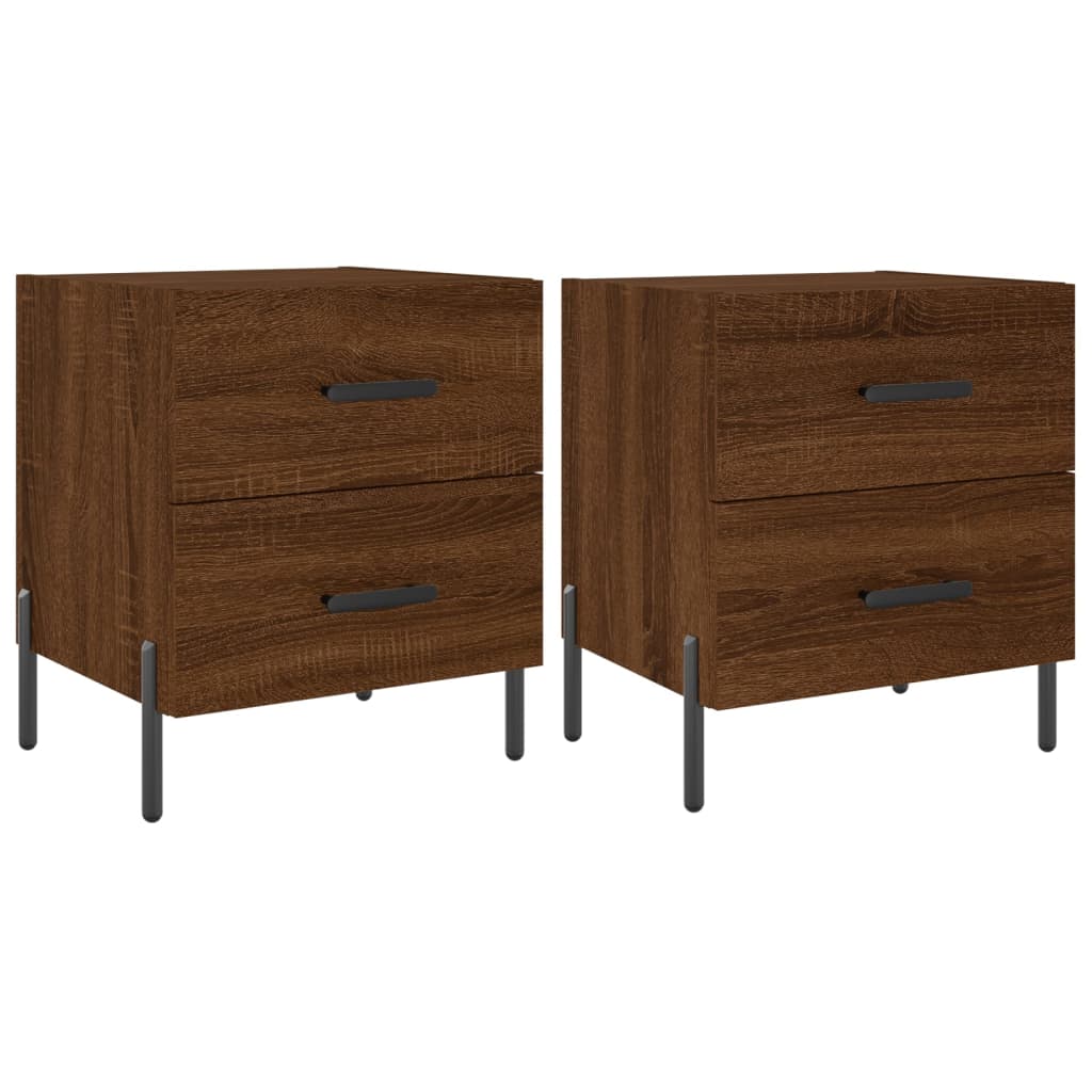 Lot De 2 Tables De Chevet Avec Deux Tiroirs 40 X 35 X 47,5 Dec035176
