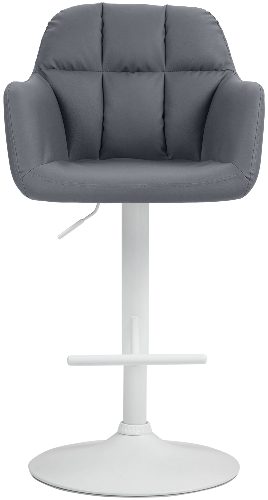 Tabouret De Bar Natoma Simili Cuir Blanc Gris