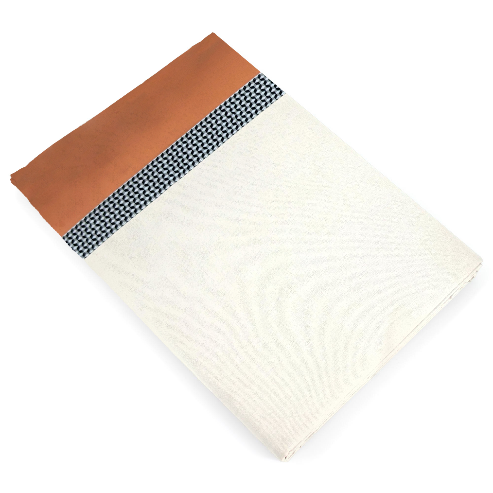 Drap Plat 180x290 Cm En 100% Percale De Coton Macassar Cognac