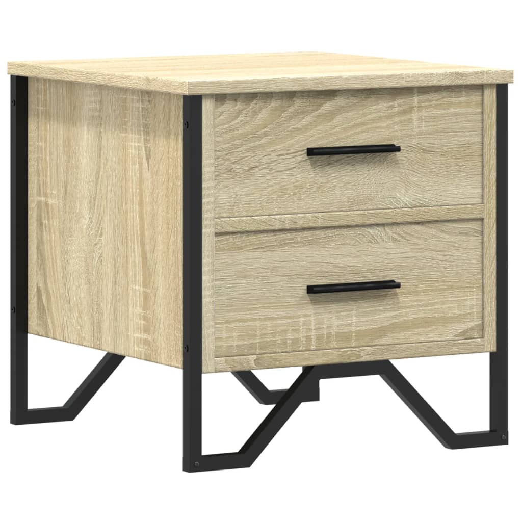 Table De Chevet Avec Tiroirs 40 X 41 X 40 Cm Bois D'ingénierie Couleur Dec033866