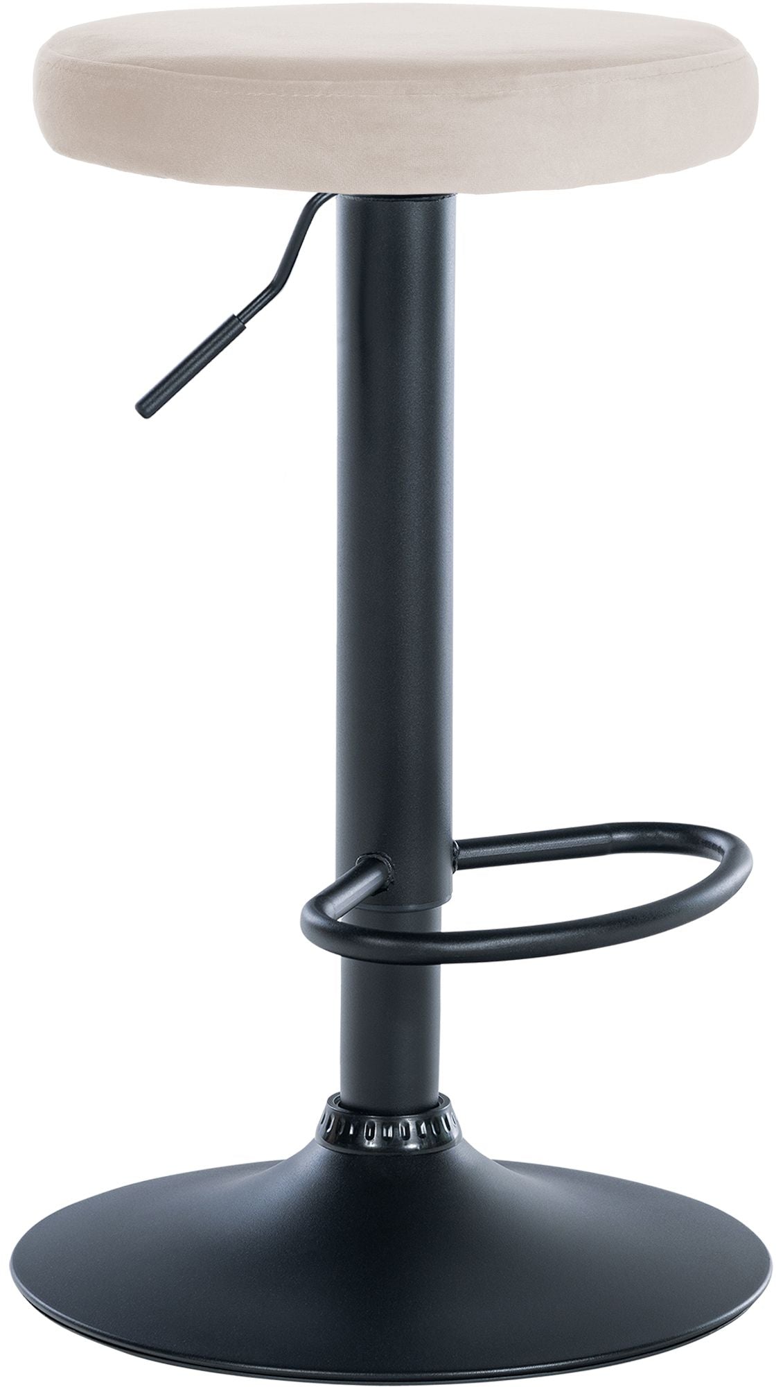 Tabouret De Bar X1 Design Simple Hauteur Réglable Revêtement En Velours Crème Pieds En 10_0005351