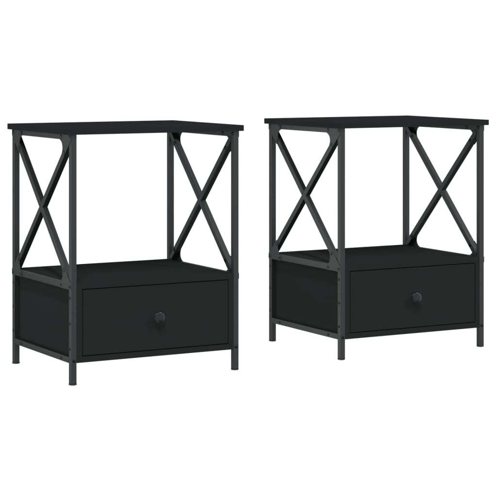 Lot De 2 Tables De Chevet Avec Tiroir Et Étagère 50 X 41 X Dec035607