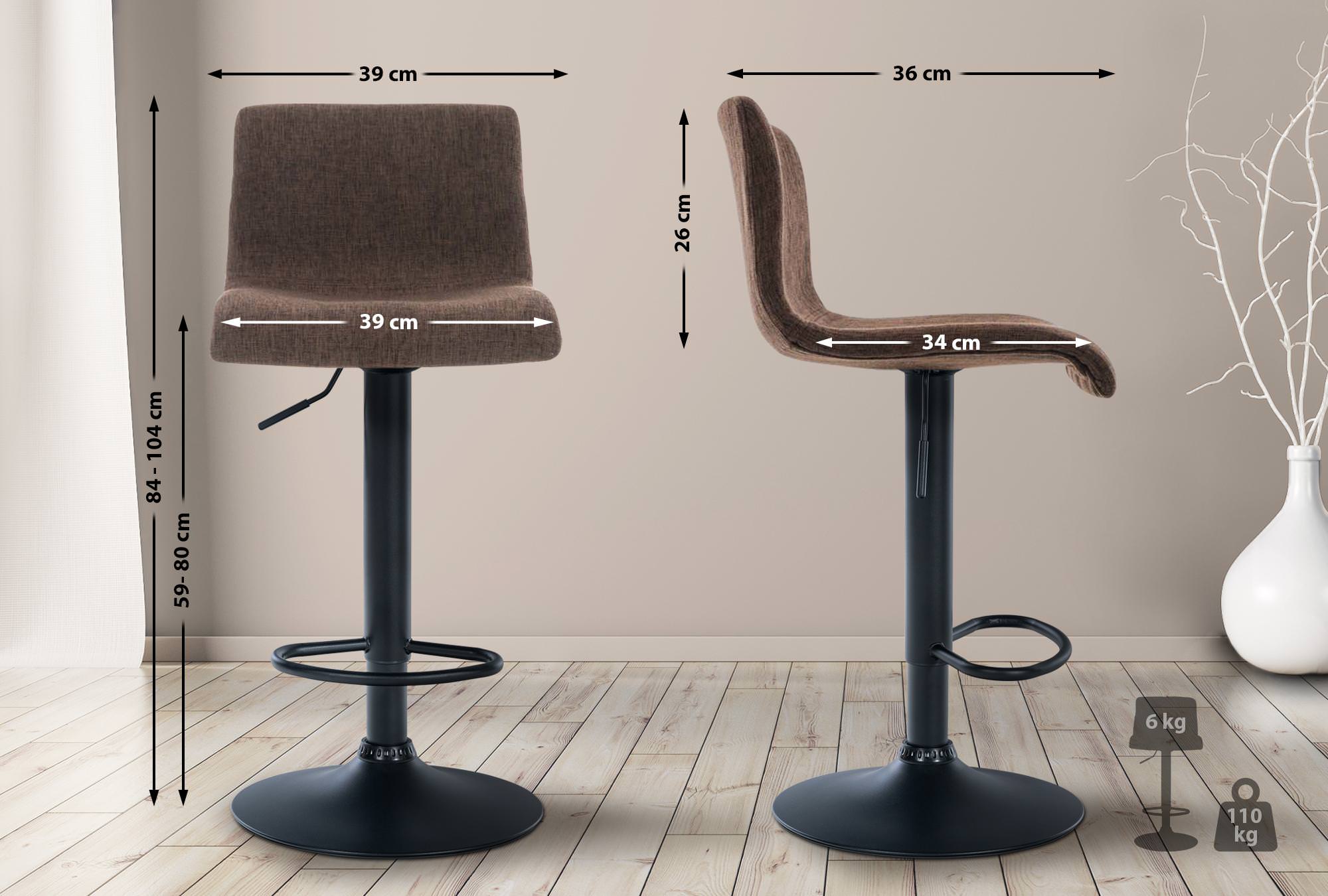 Tabouret De Bar Hoover Tissu B Brun