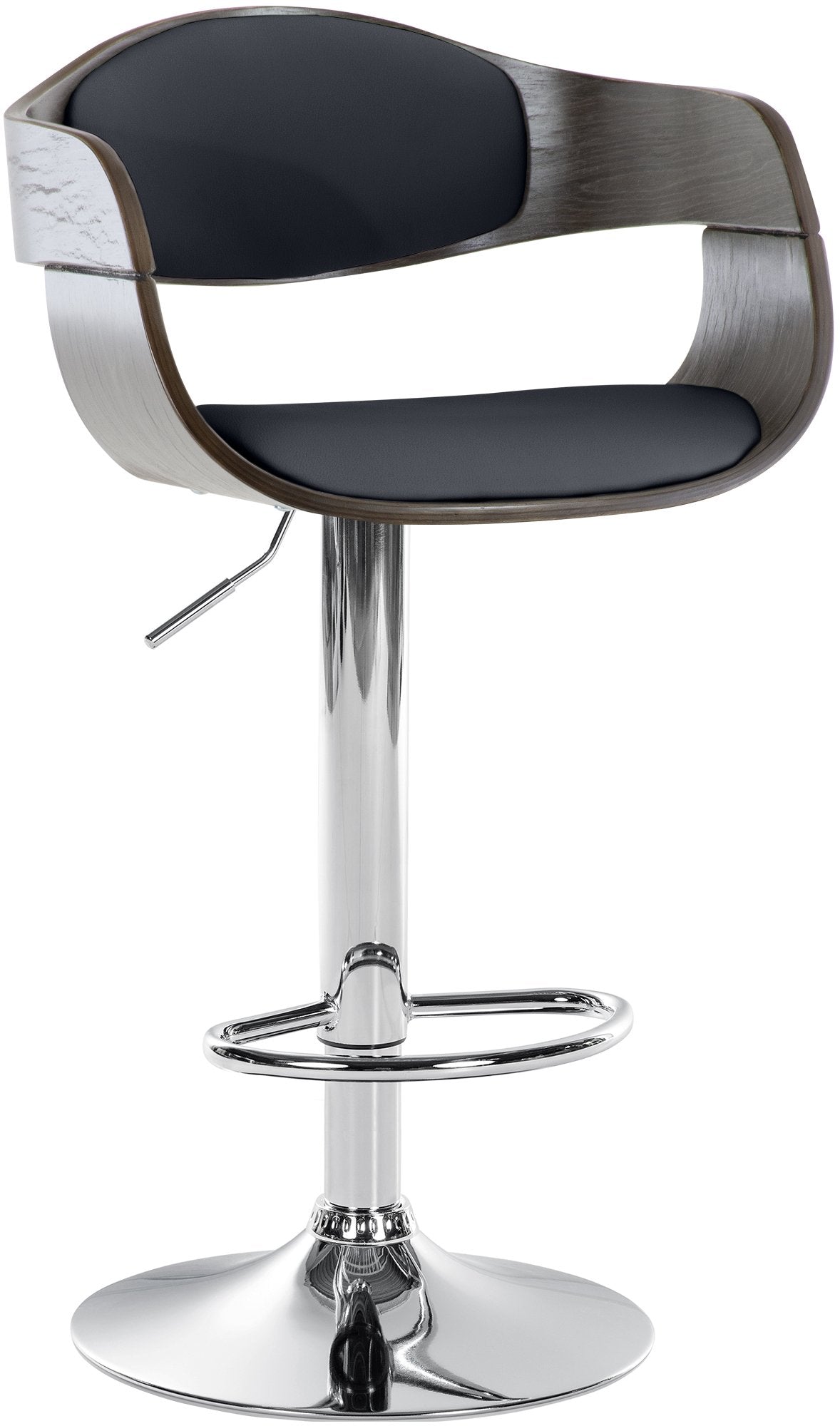 Tabouret De Bar X1 Design Scandinave En Pvc Noir Et Structure En Bois Couleur 10_0005040
