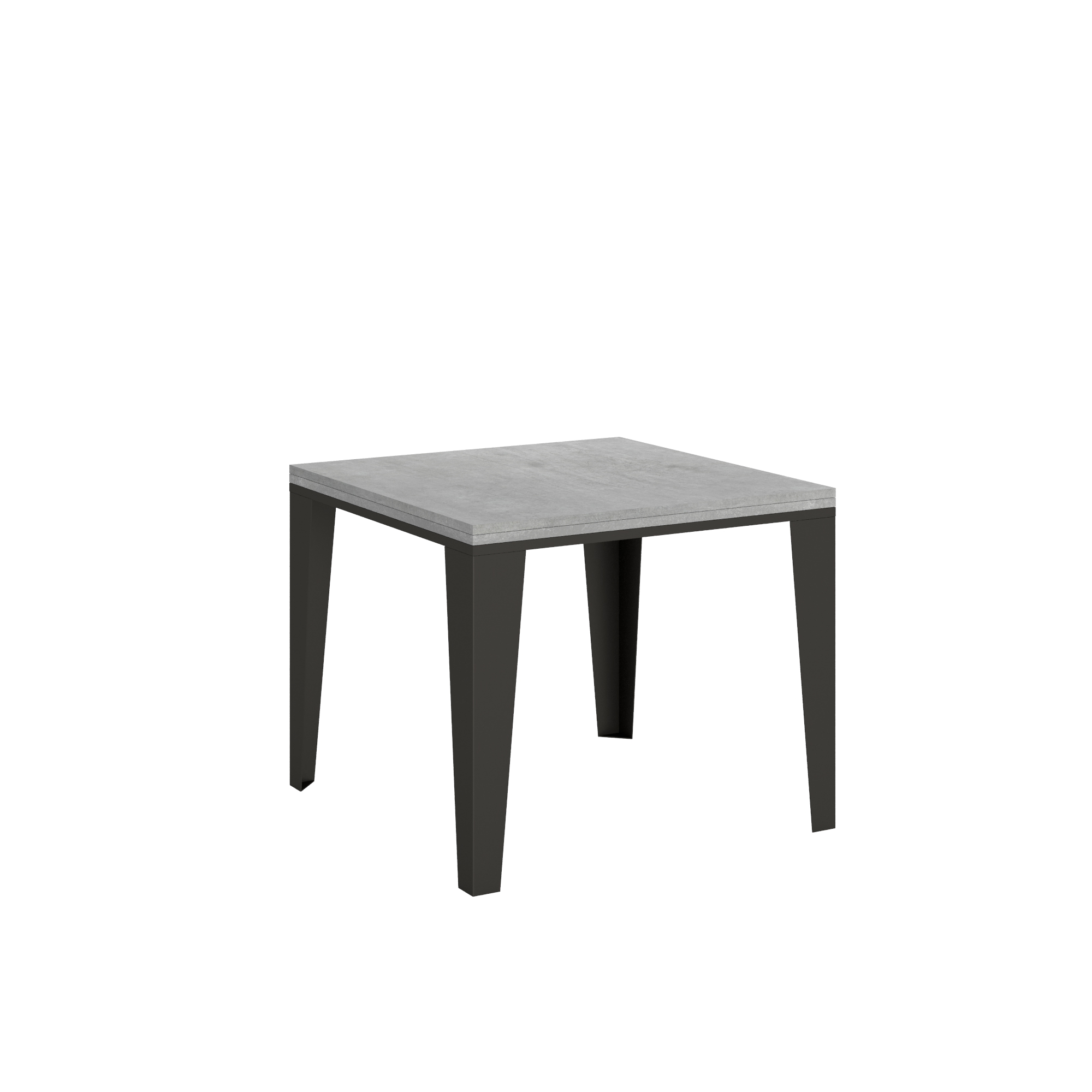 Table Ouvrante 90x90/180 Cm Flame Libra Ciment Structure Anthracite