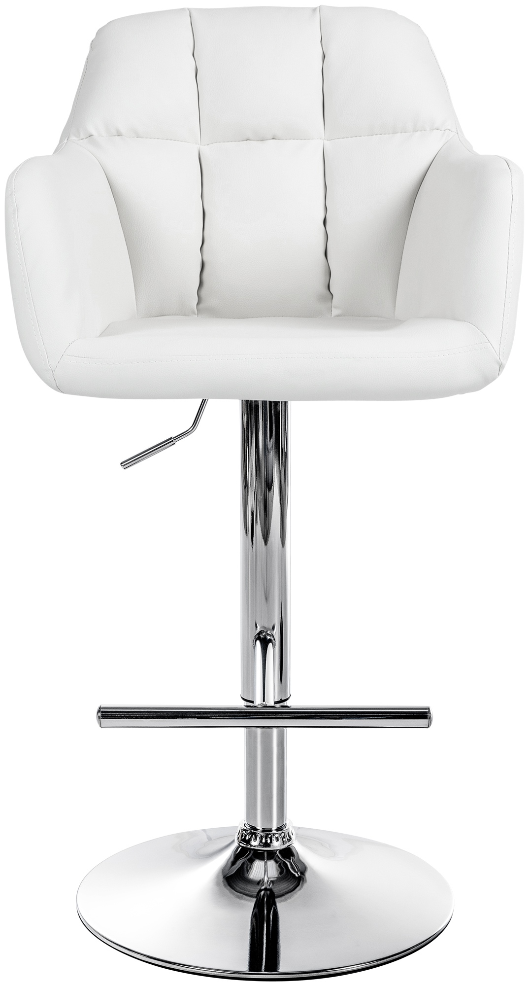 Tabouret De Bar Natoma Simili Cuir Chromé Blanc