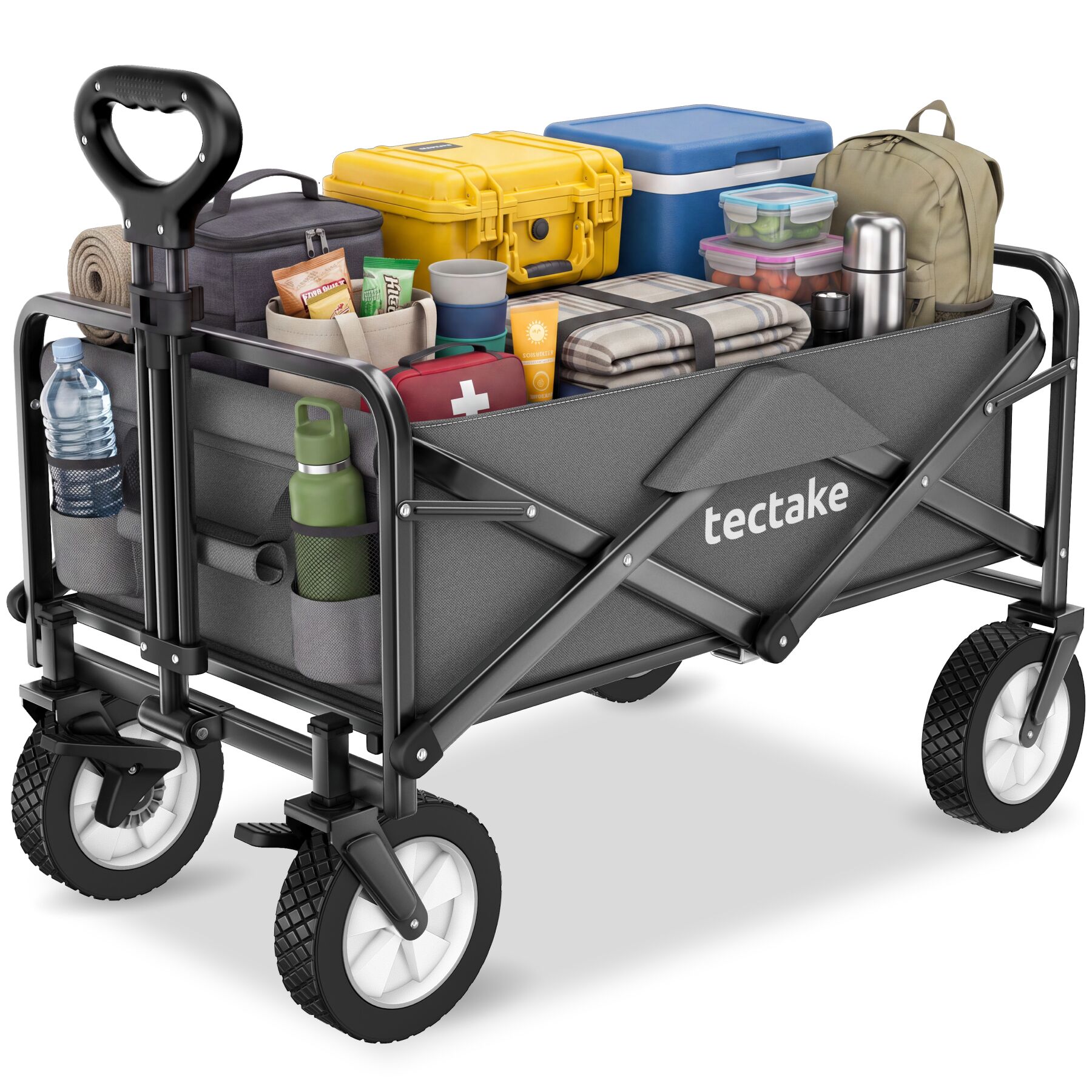 Chariot Pliable Charge Max 80 Kg 53,5 X 91 X 101 Cm Gris