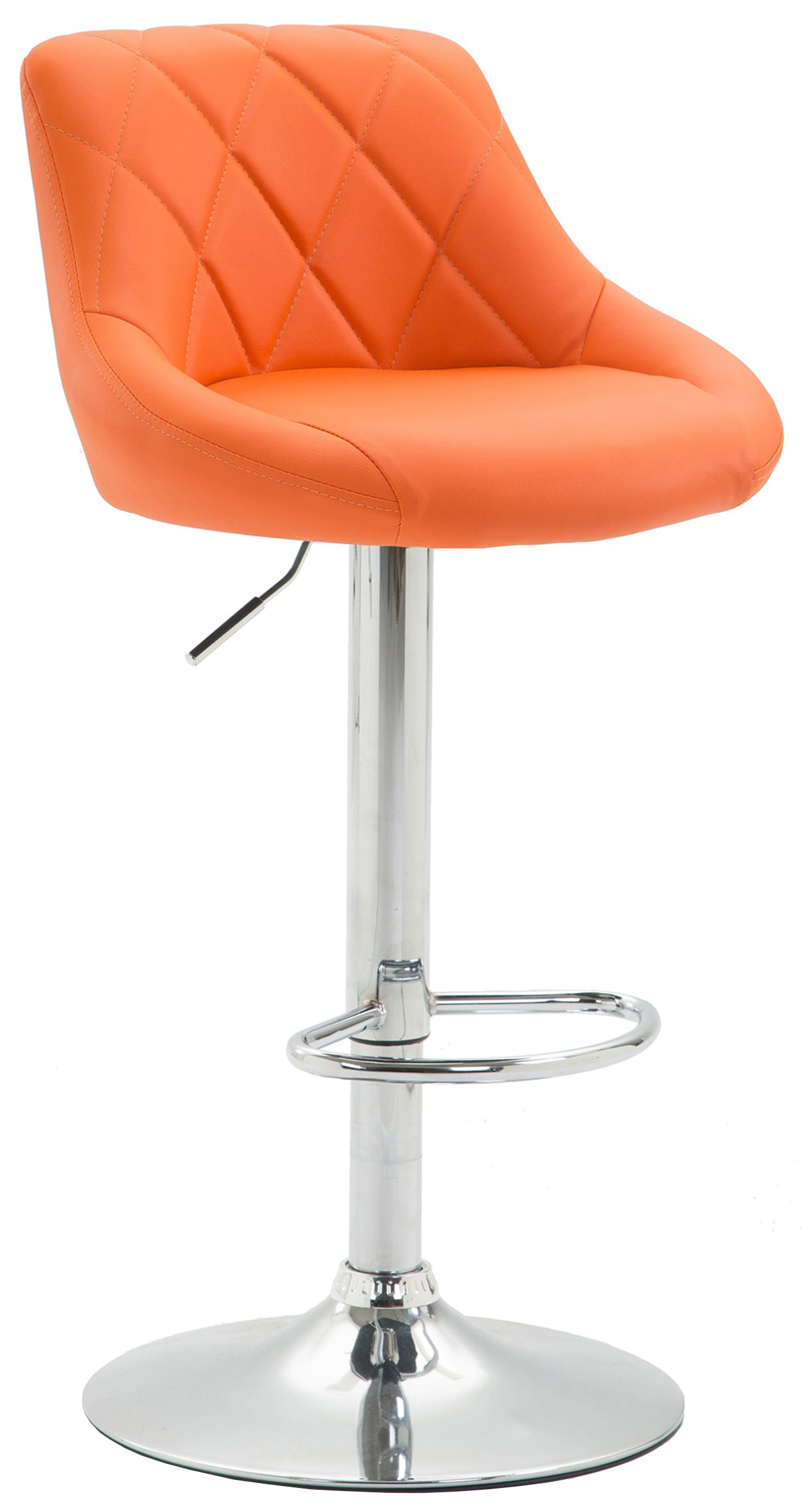 Tabouret De Bar Lazio Simili Cuir Chromé Orange