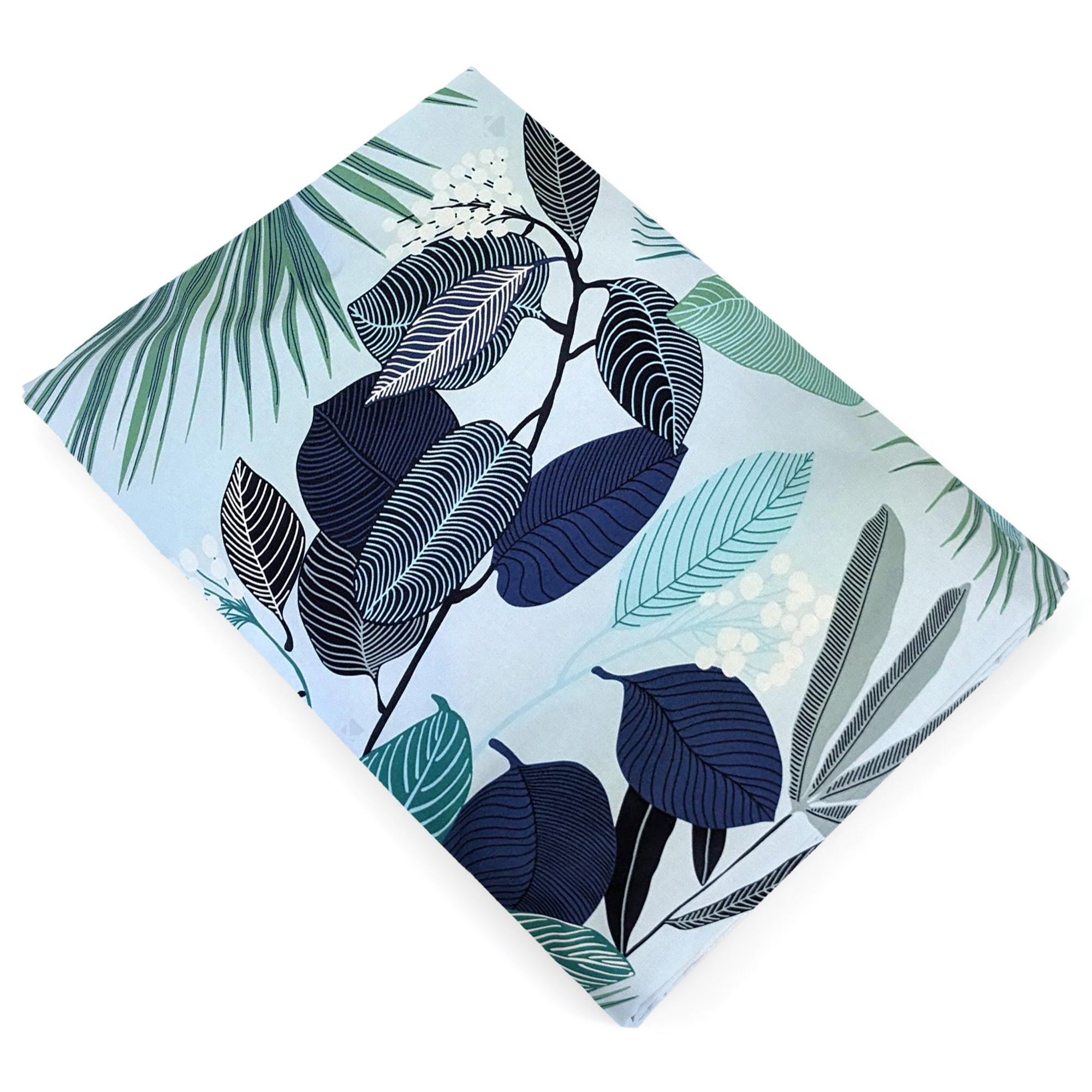 Drap Plat 240x310 Cm Percale De Coton Moorea Pacific Bleu/vert