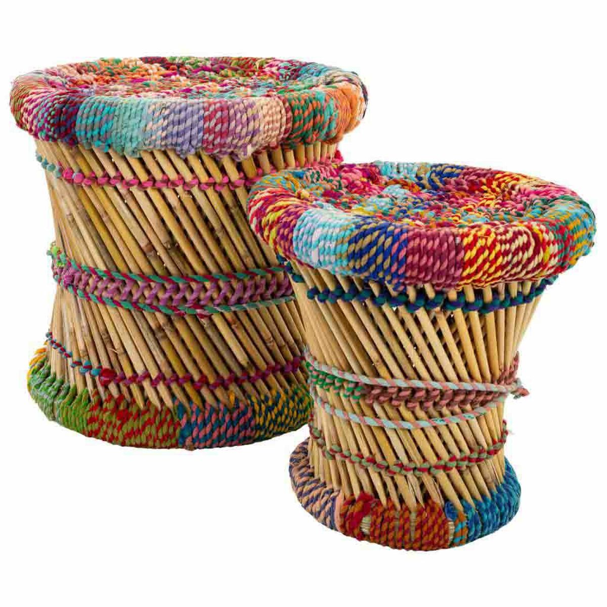 Jeu De Tabourets Alexandra House Living Bambou 2 Pièces