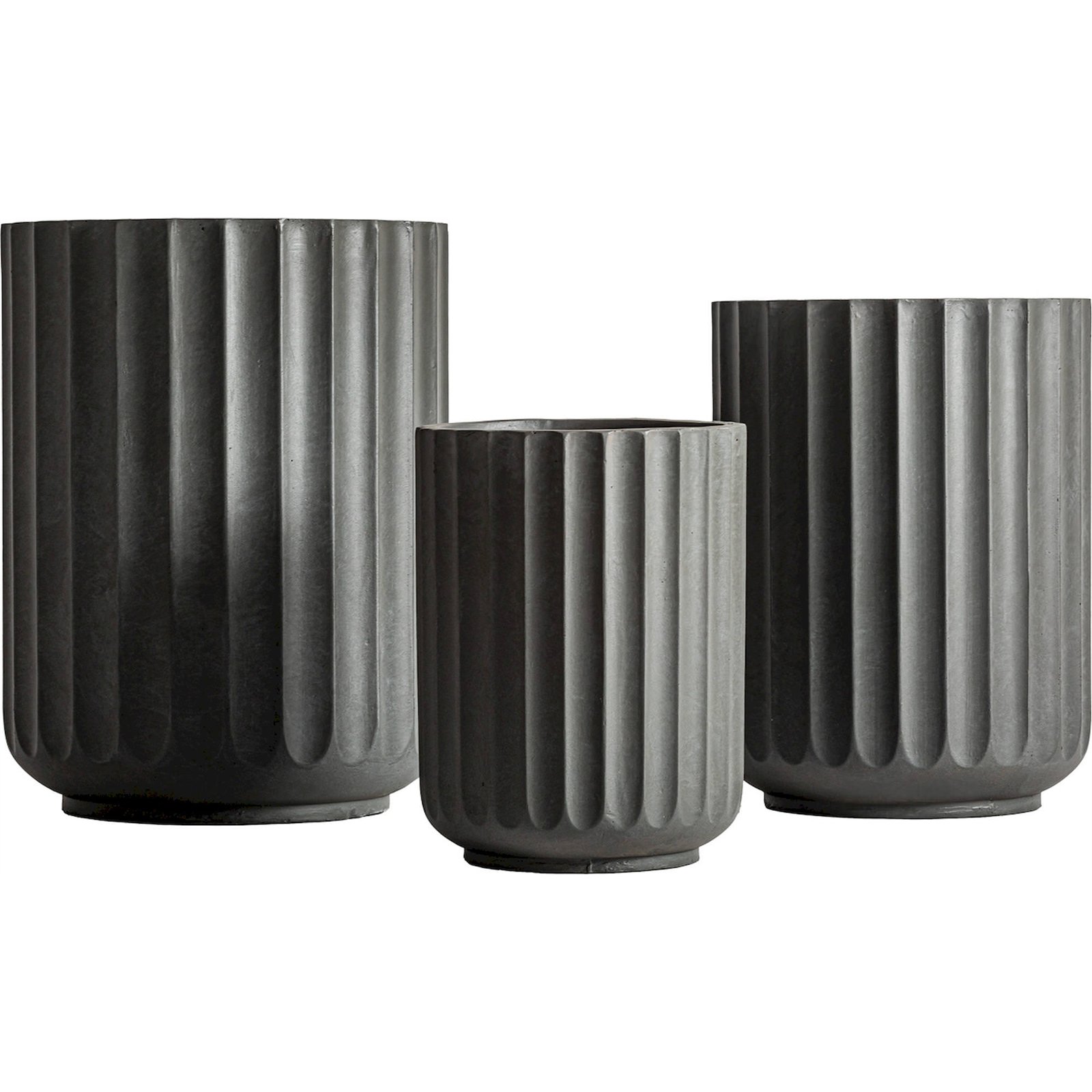 Cache Pot Contemporain En Céramique Gris Empilable Design Élégant - Gris Céramique Contemporain