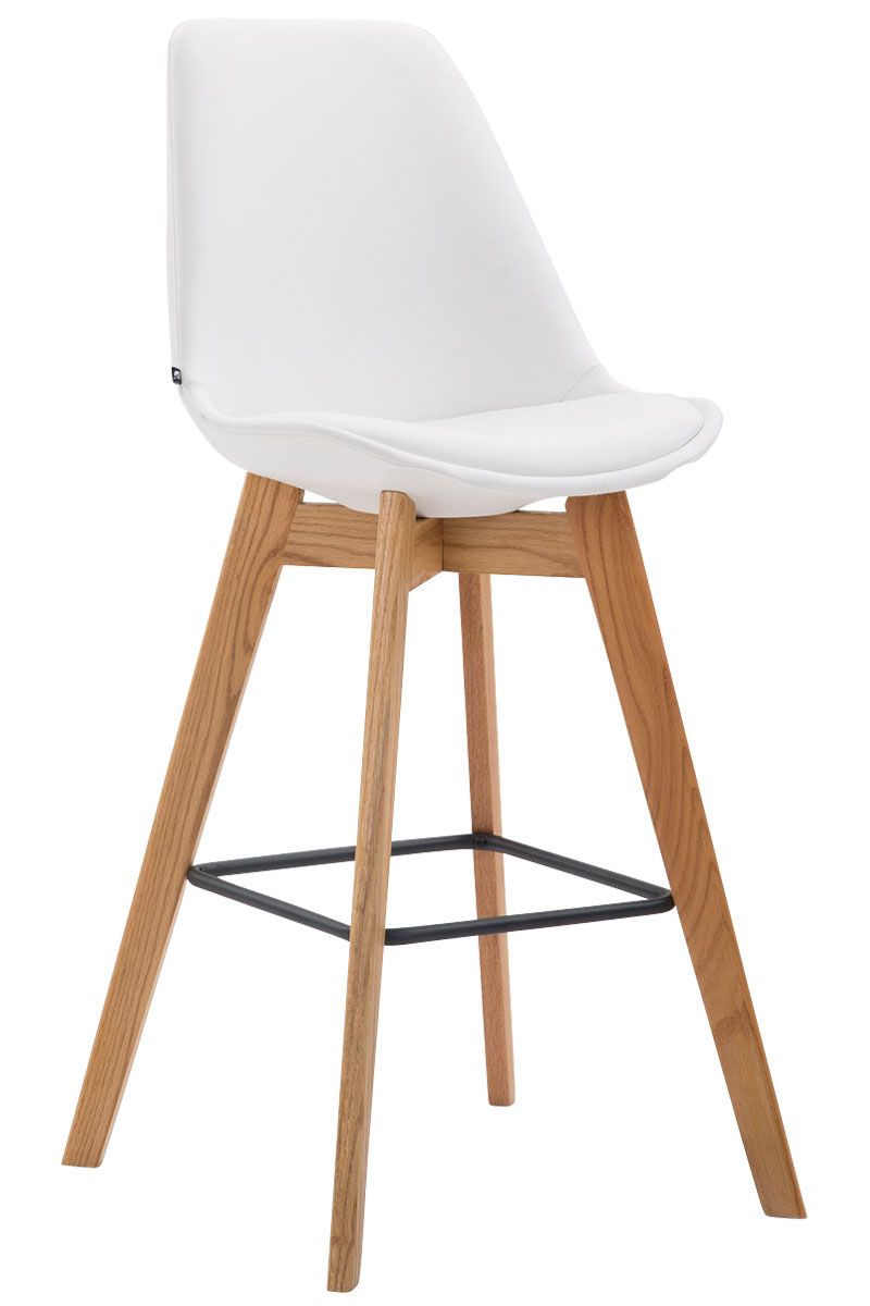 Tabouret De Bar Metz Simili Cuir Natura Blanc