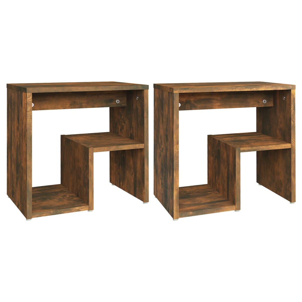 Lot De 2 Tables De Chevet Avec Étagère 40 X 30 X 40 Cm Dec035075