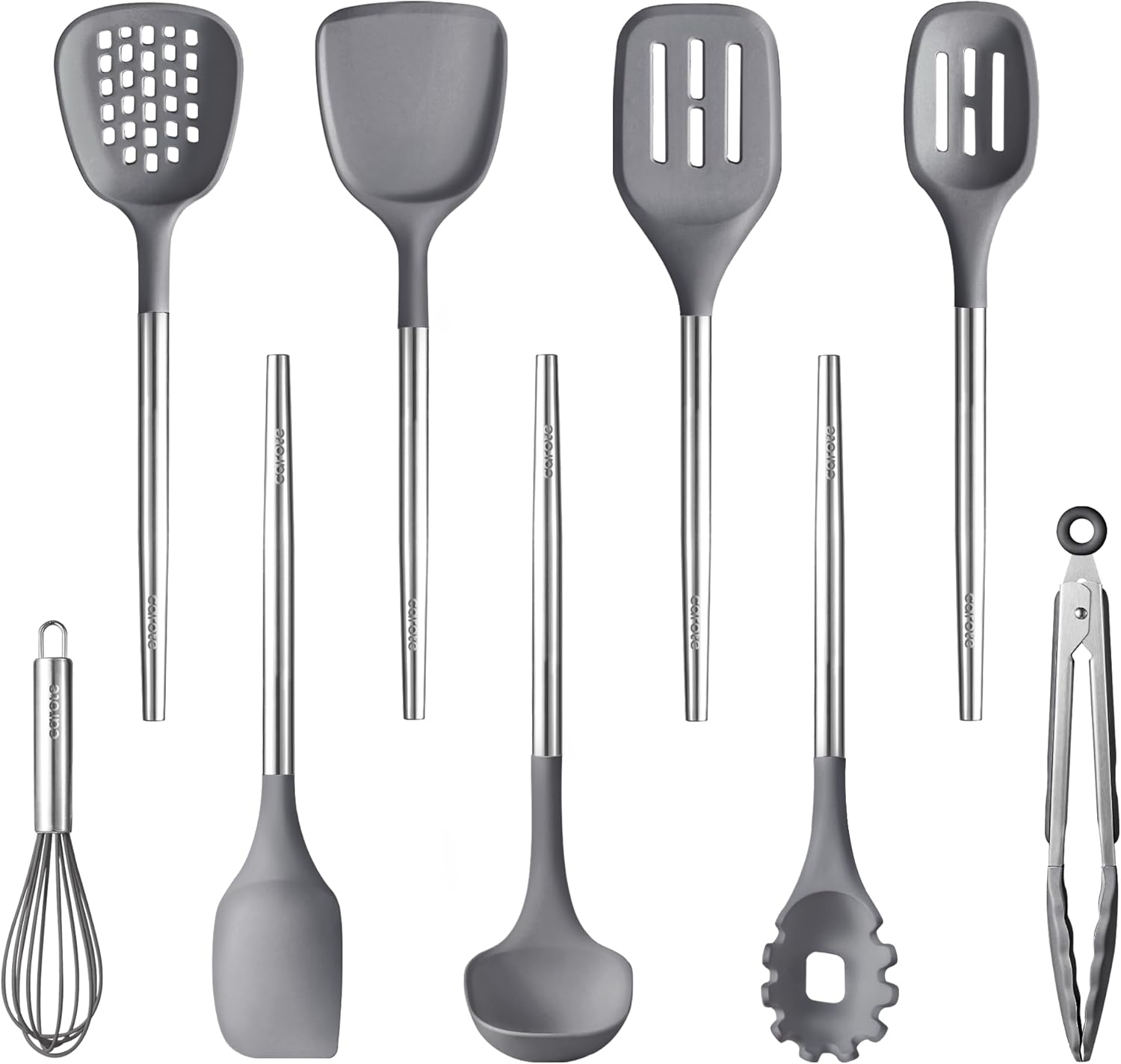 Set De 9 Ustensiles De Cuisine En Acier Inoxydable