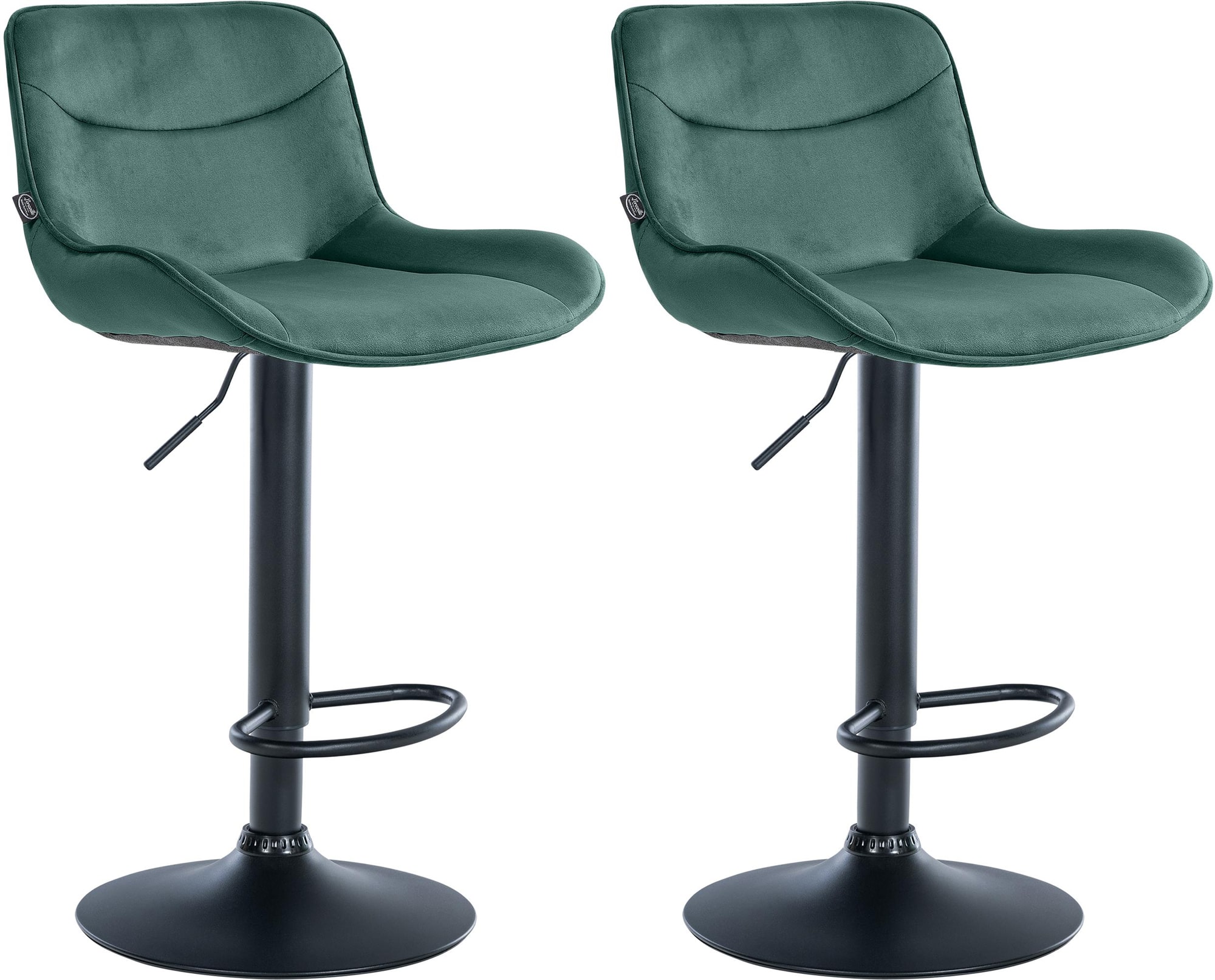 Lot De 2 Tabourets De Bar Vonore Velours Noir Vert