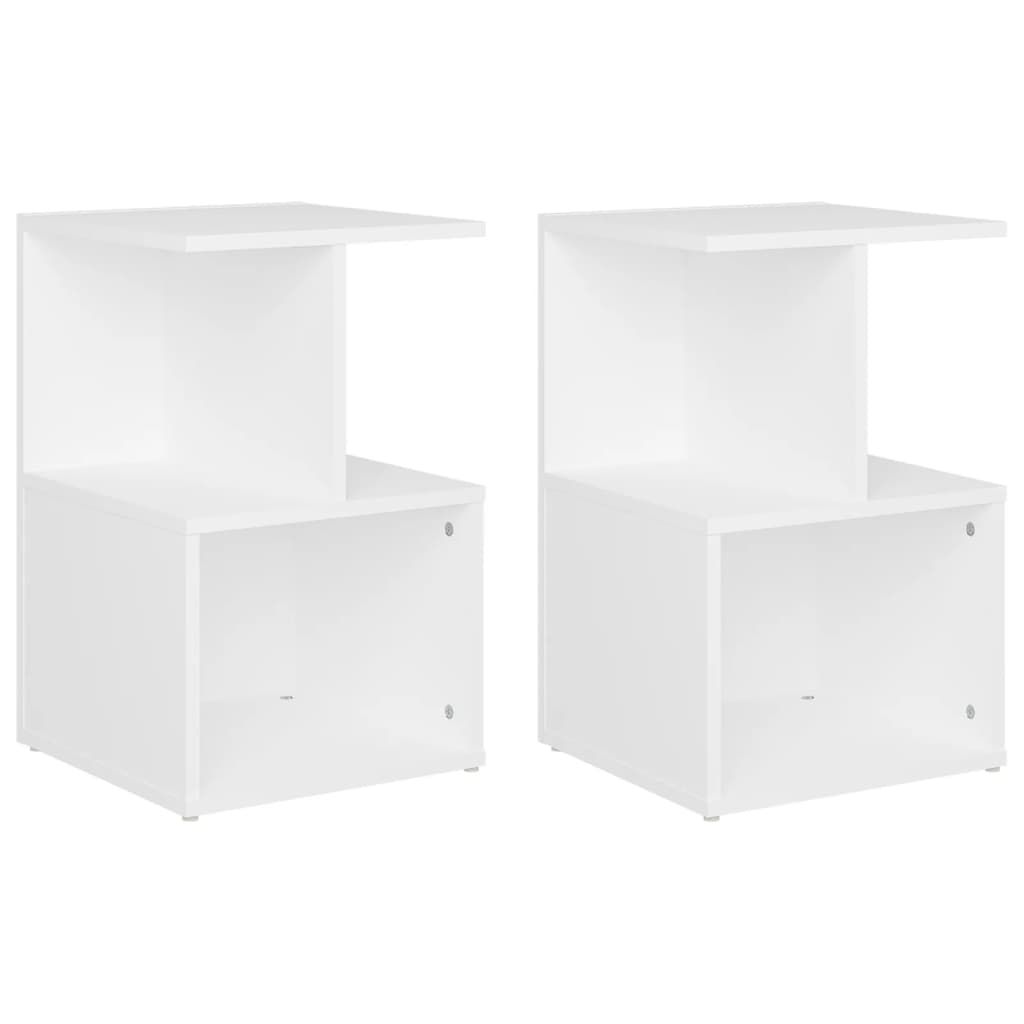 Lot De 2 Tables De Chevet Avec Étagères 35 X 35 X 55 Cm Dec034862