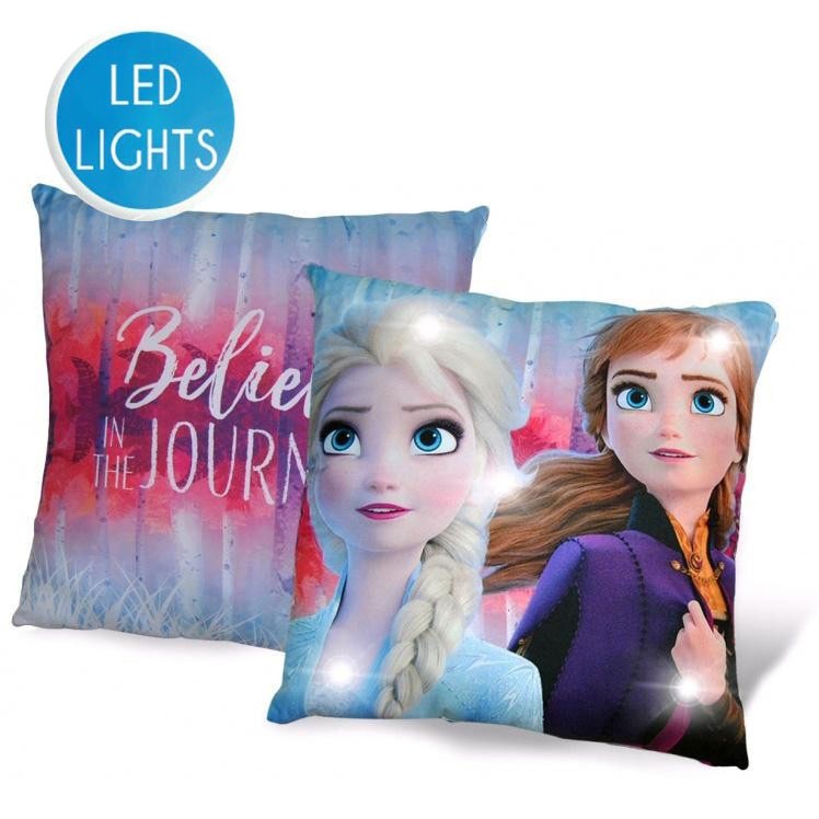 Coussin Lumineux Led Disney Frozen, Coussin Décoratif 40x40 Cm