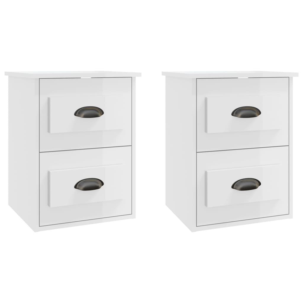 Lot De 2 Tables De Chevet Murales Avec Tiroirs 41,5 X 36 X 53 Dec036032