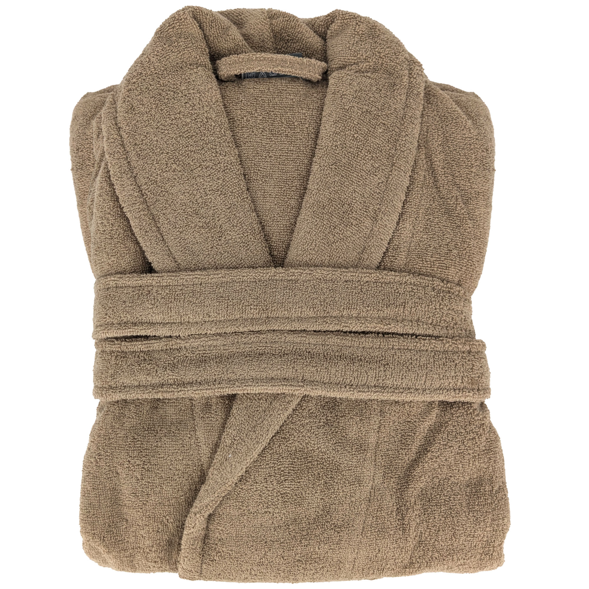 Peignoir Col Châle Naia Éponge Coton Taille M Marron Camel